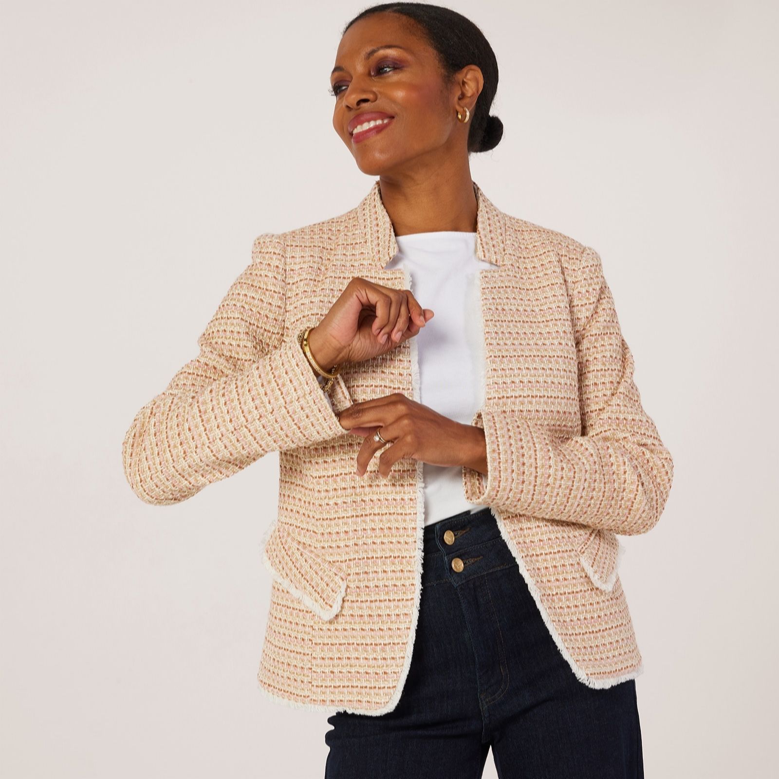 Helene Berman Notch Collar Tweed Jacket