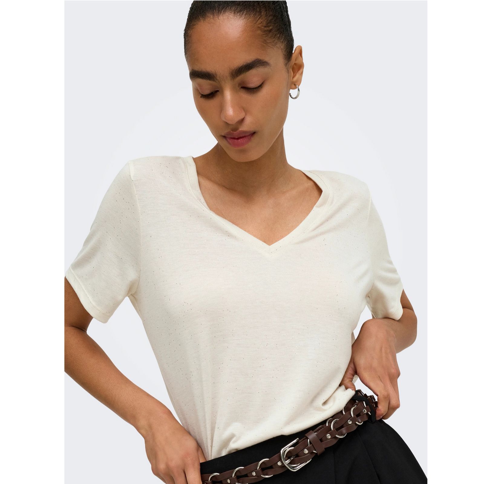 Only Kia V-Neck Sparkle Top