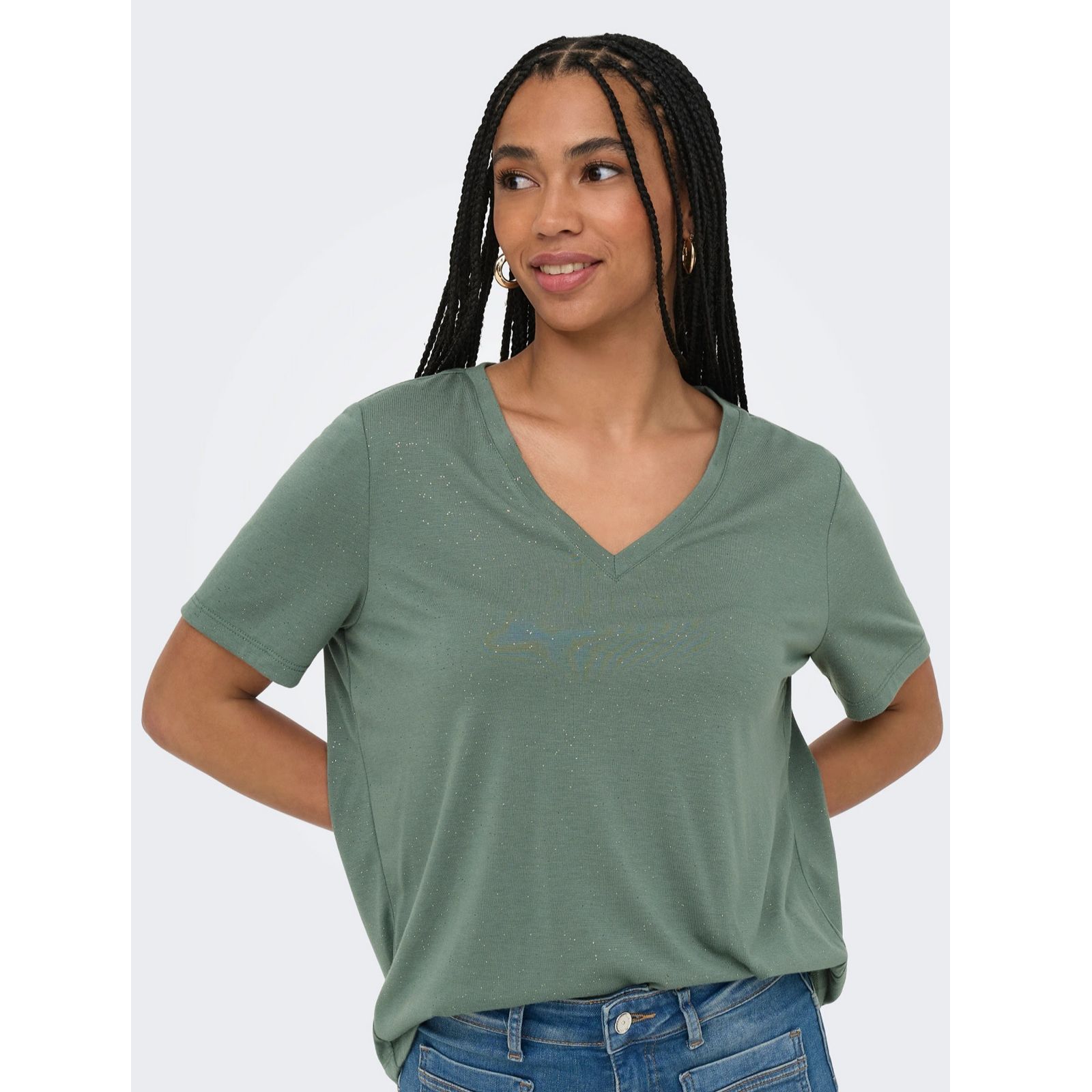 Only Kia V-Neck Sparkle Top