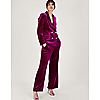 Monsoon Edith Plain Velvet Suit Jacket with Crystal Buttons, 2 of 3