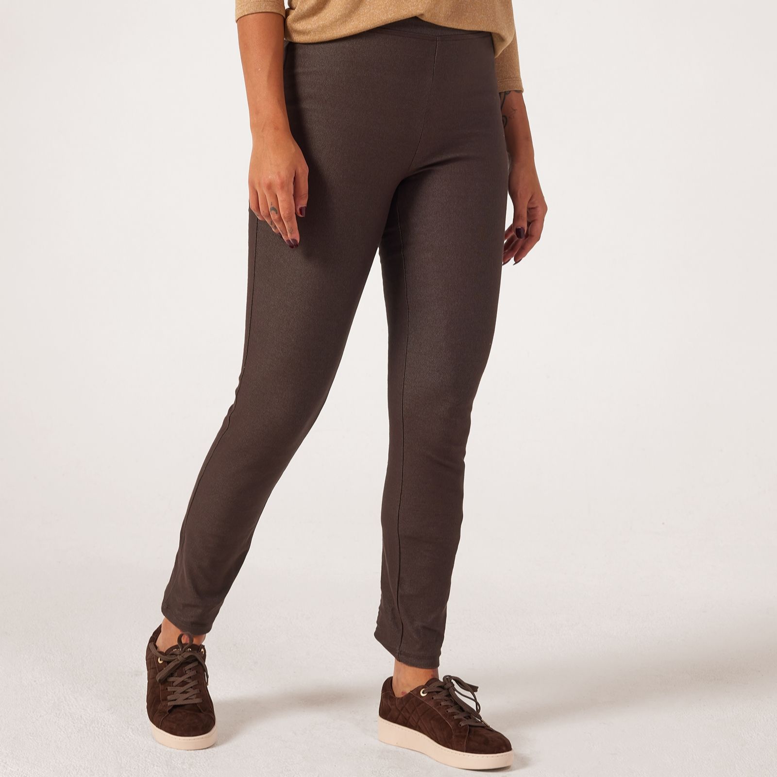 Kim & Co Deluxe Denim  Wide Waistband Narrow Leg Petite Trousers