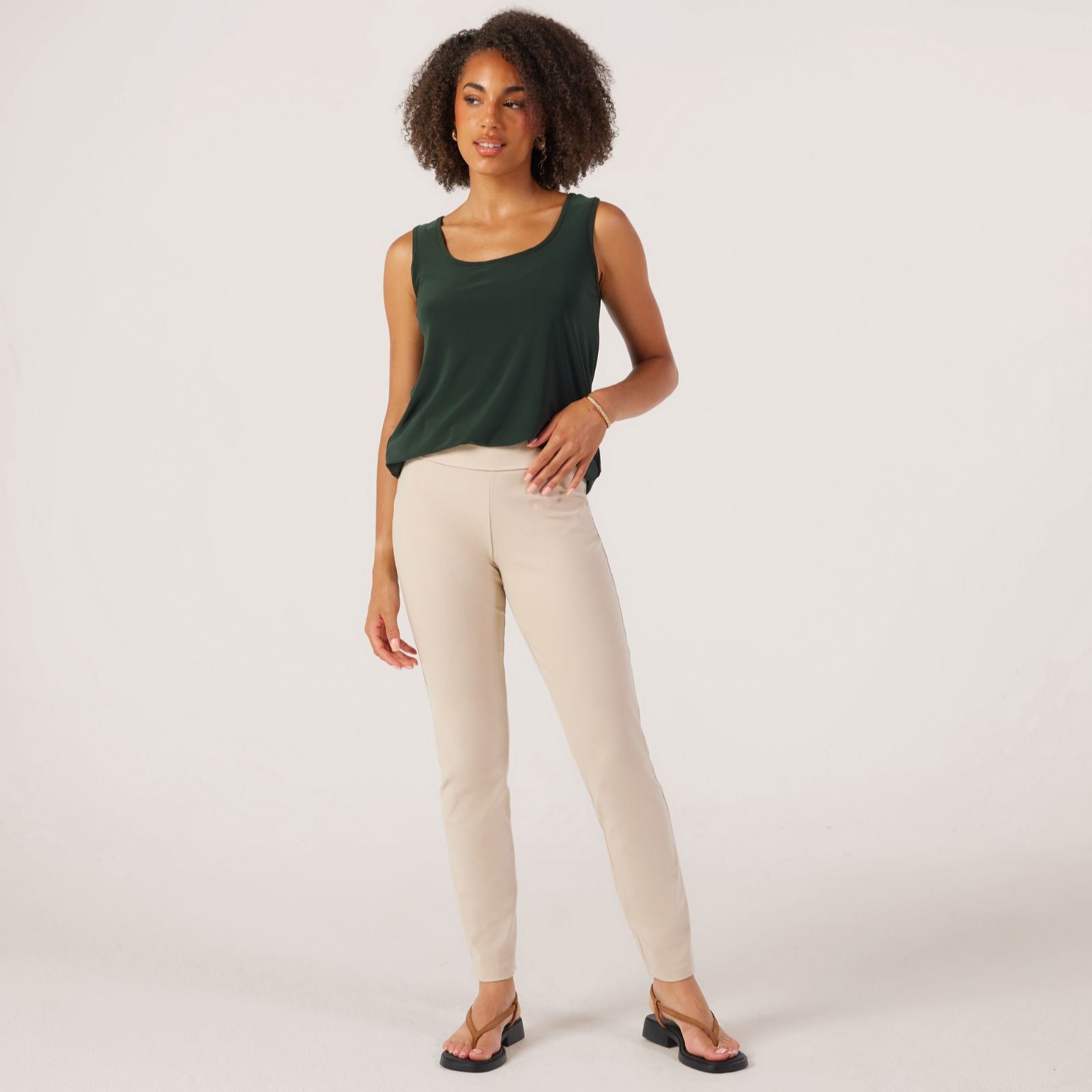 Kim & Co Deluxe Denim  Wide Waistband Narrow Leg Petite Trousers