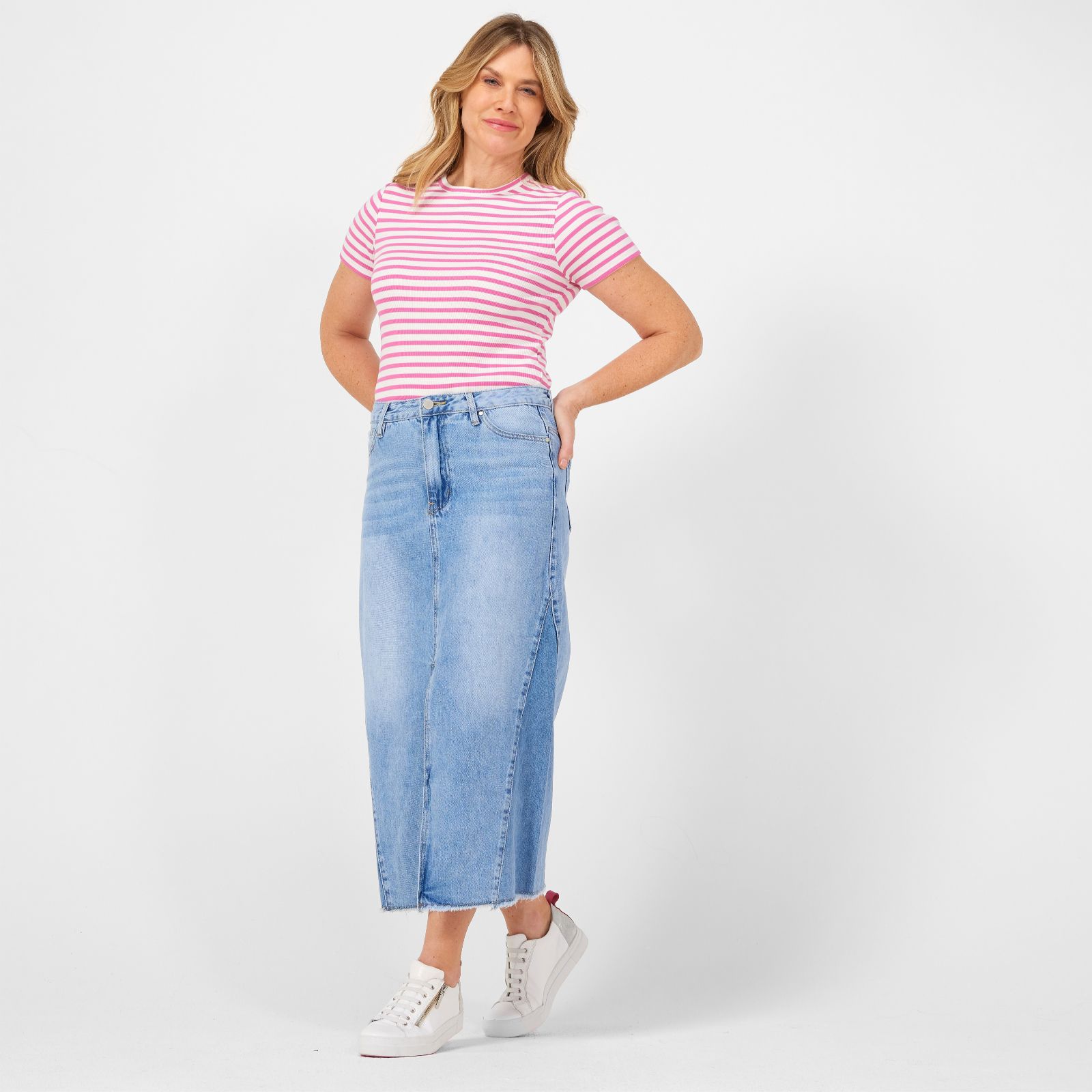 High waisted shop long skirts qvc