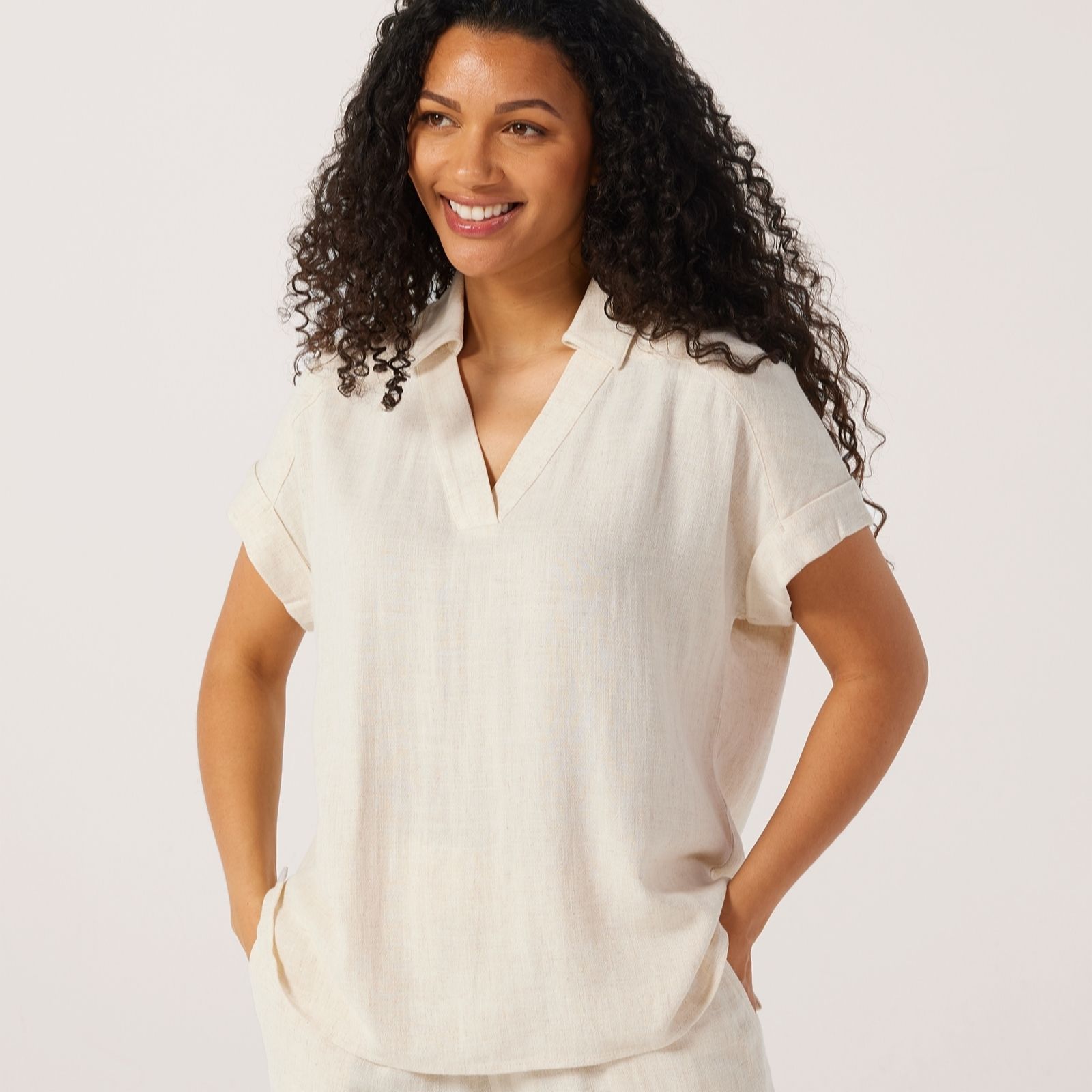 Ruth Langsford Linen Blend Dolman Sleeve Blouse