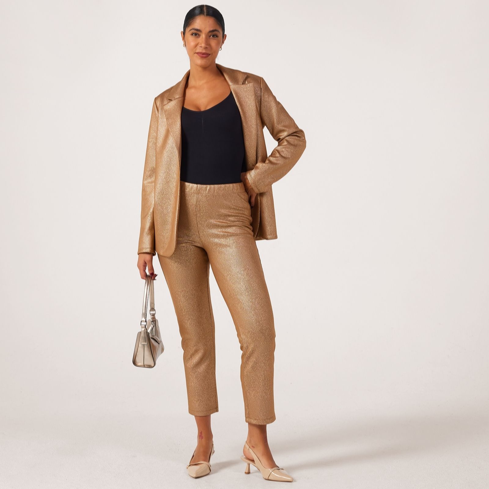 Kim & Co Croco Pleather Julia Slim Leg Trousers