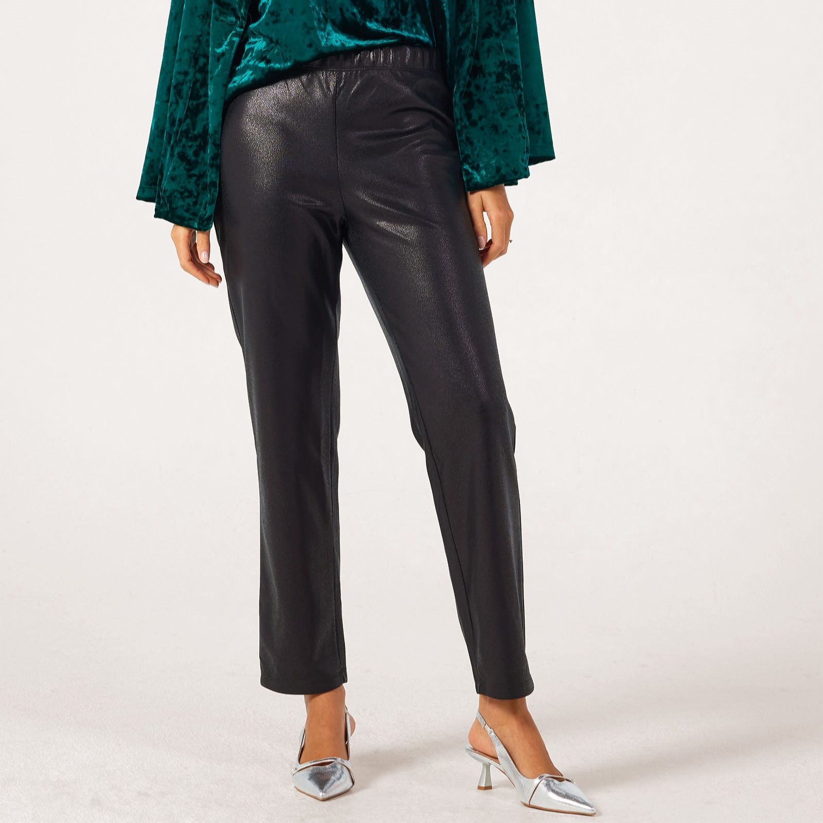 Kim & Co Croco Pleather Julia Slim Leg Trousers