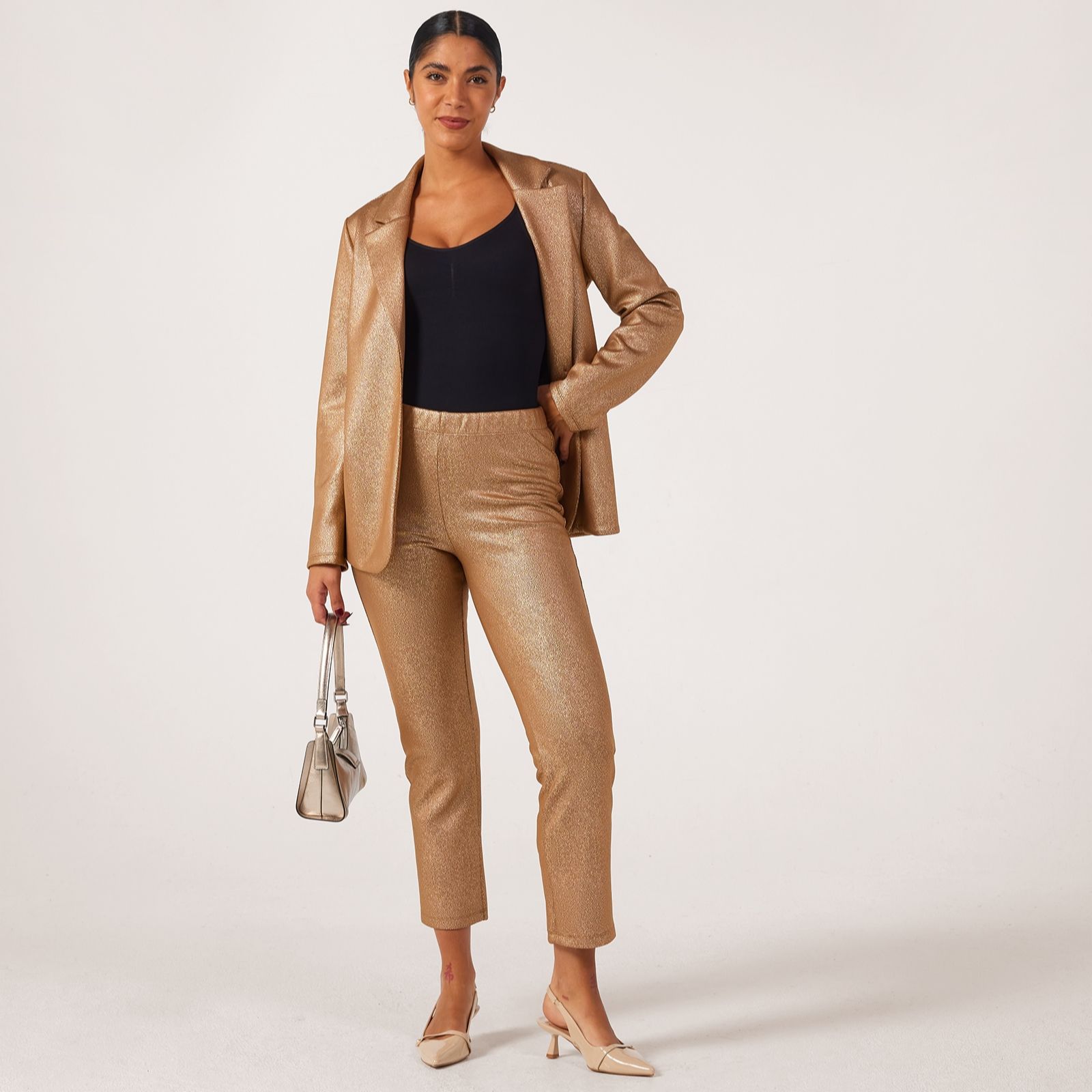 Kim & Co Croco Pleather Julia Slim Leg Trousers