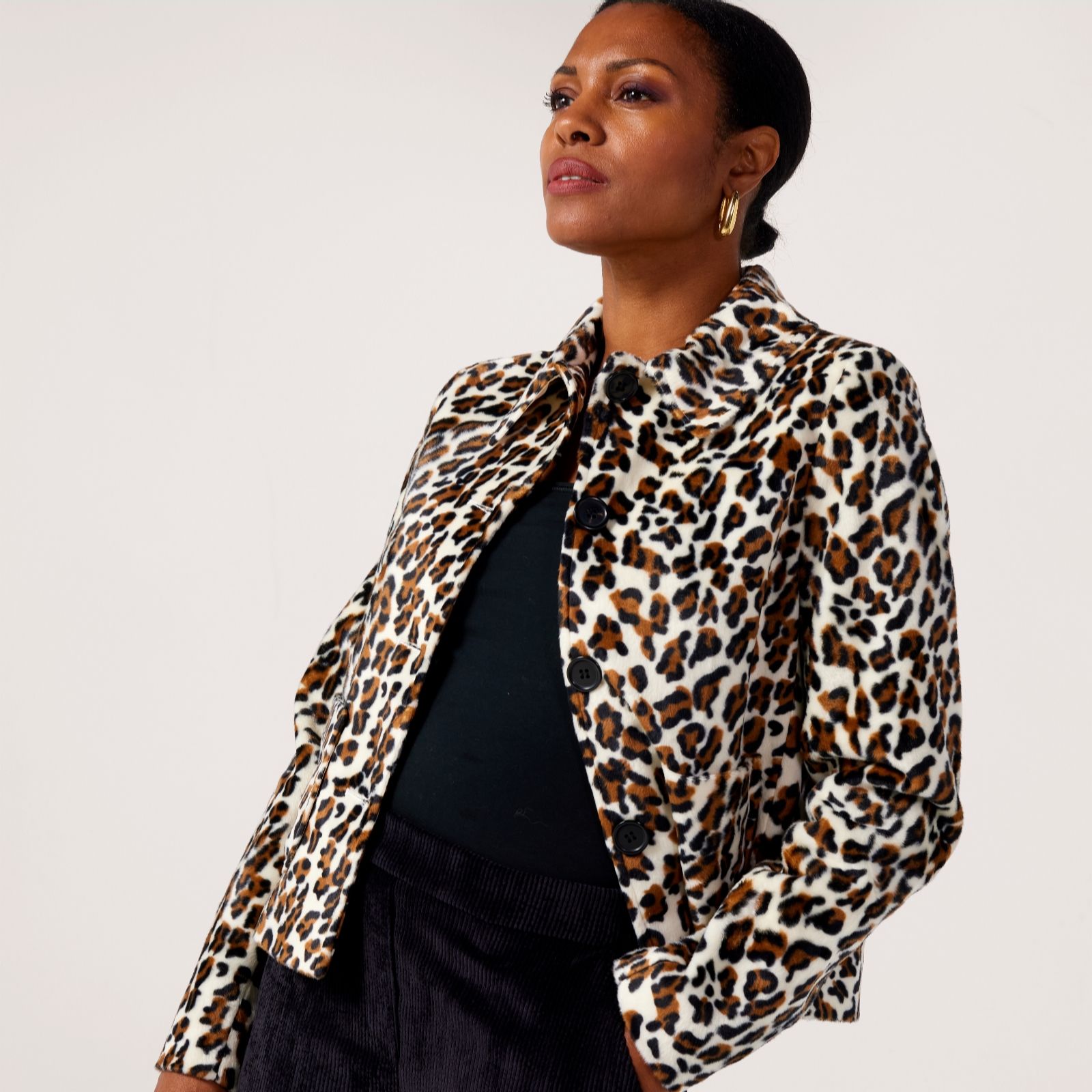 Helene Berman Short Faux Fur Jacket