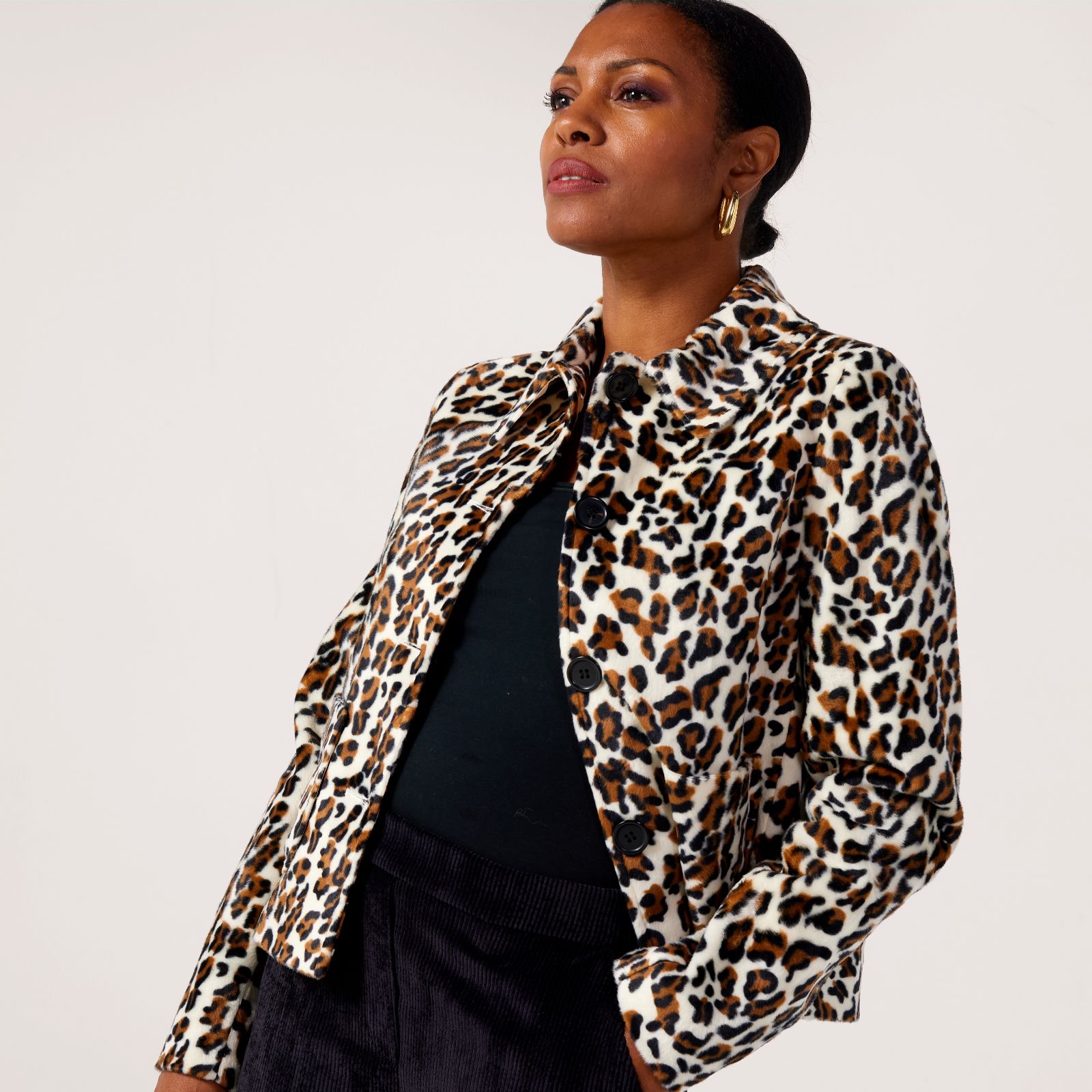 Helene Berman Short Faux Fur Jacket