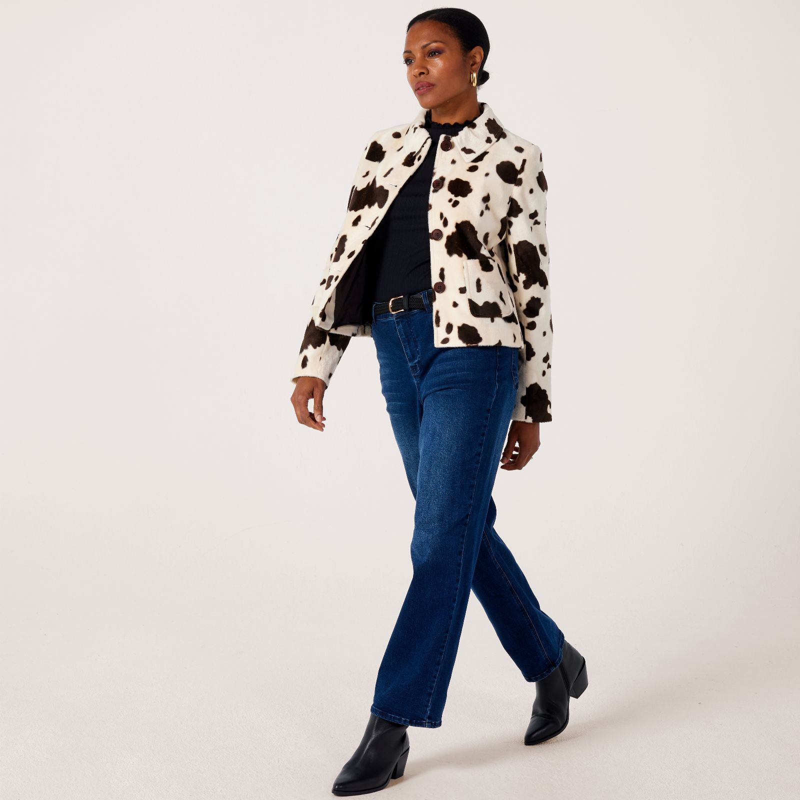 Helene Berman Short Faux Fur Jacket