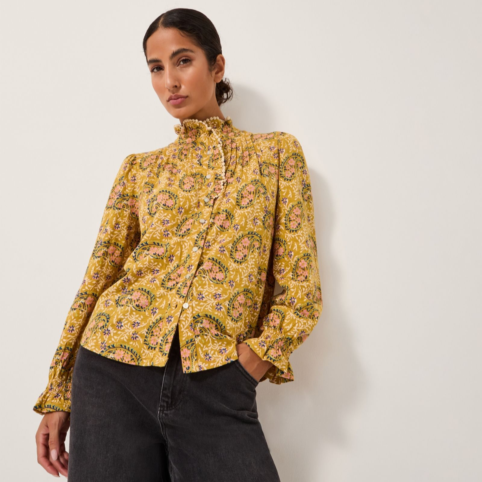 Monsoon Mabel Print Jersey Blouse