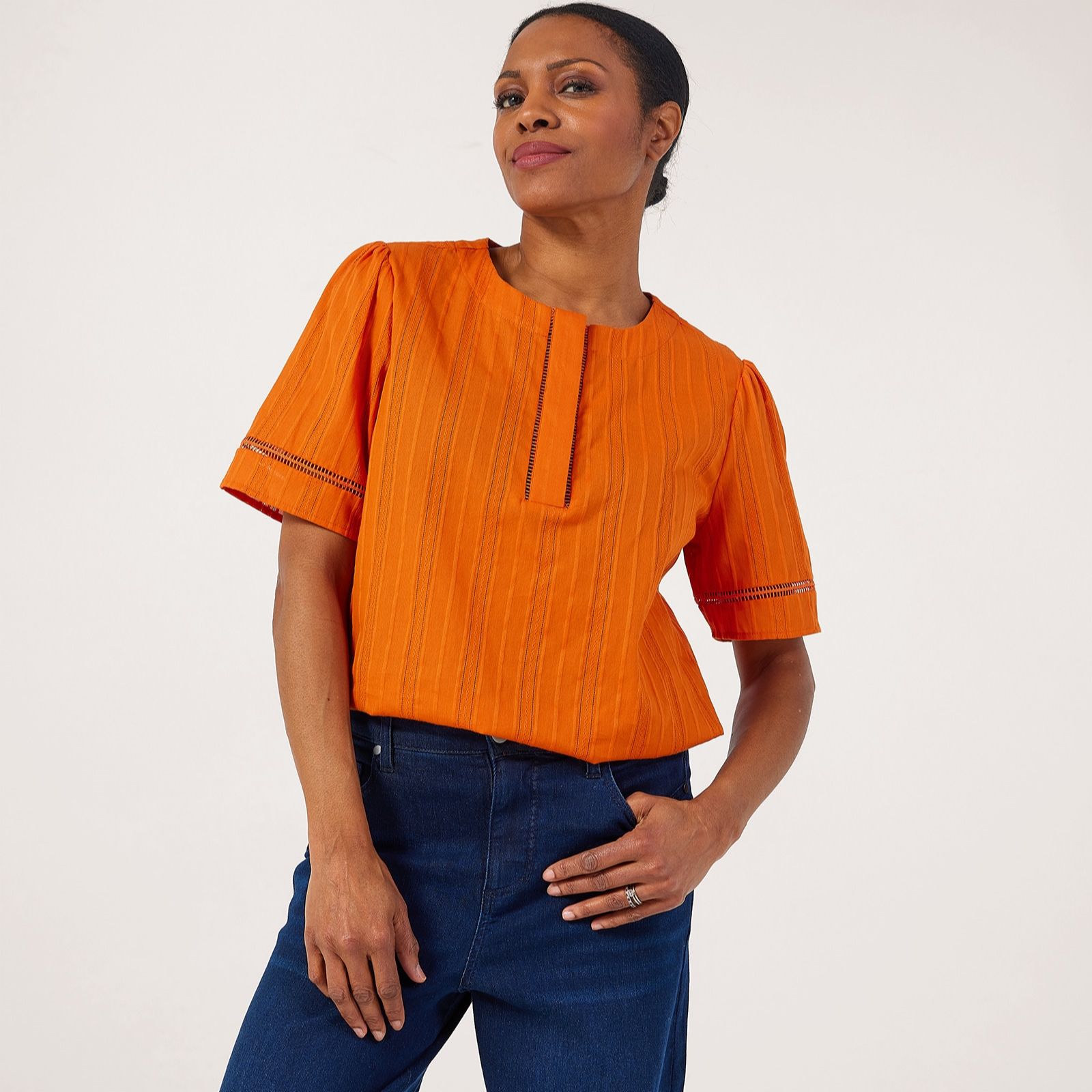 Ben de Lisi Printed Placket Detail Blouse