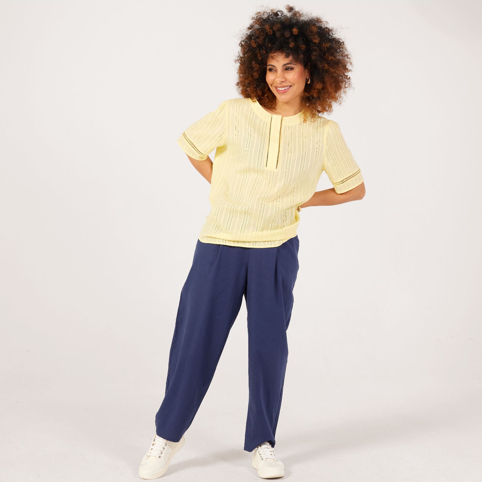 Ben de Lisi Printed Placket Detail Blouse