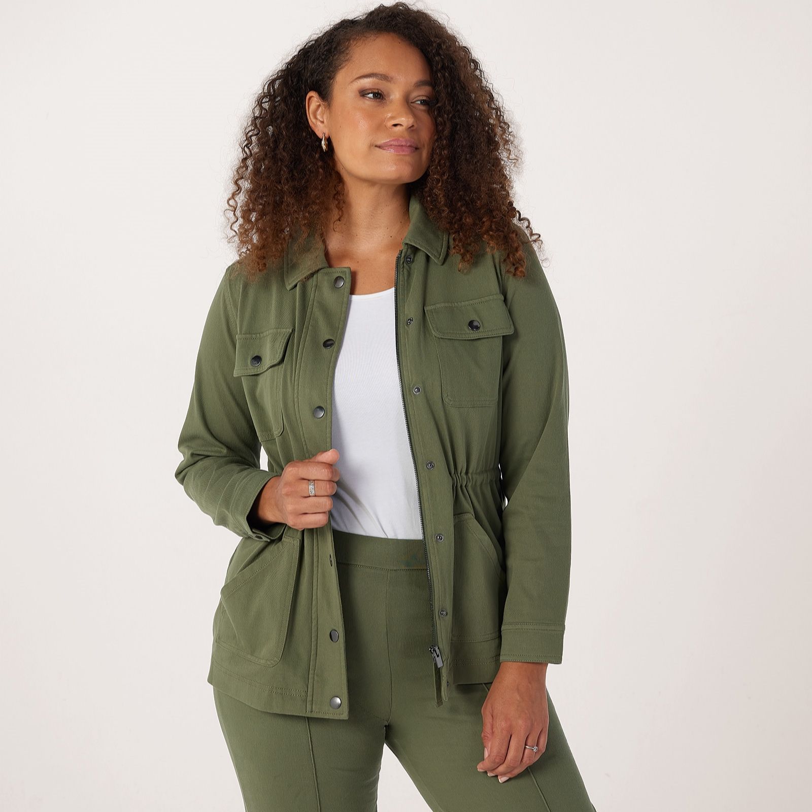Denim & Co Comfy Knit Denim Utility Jacket
