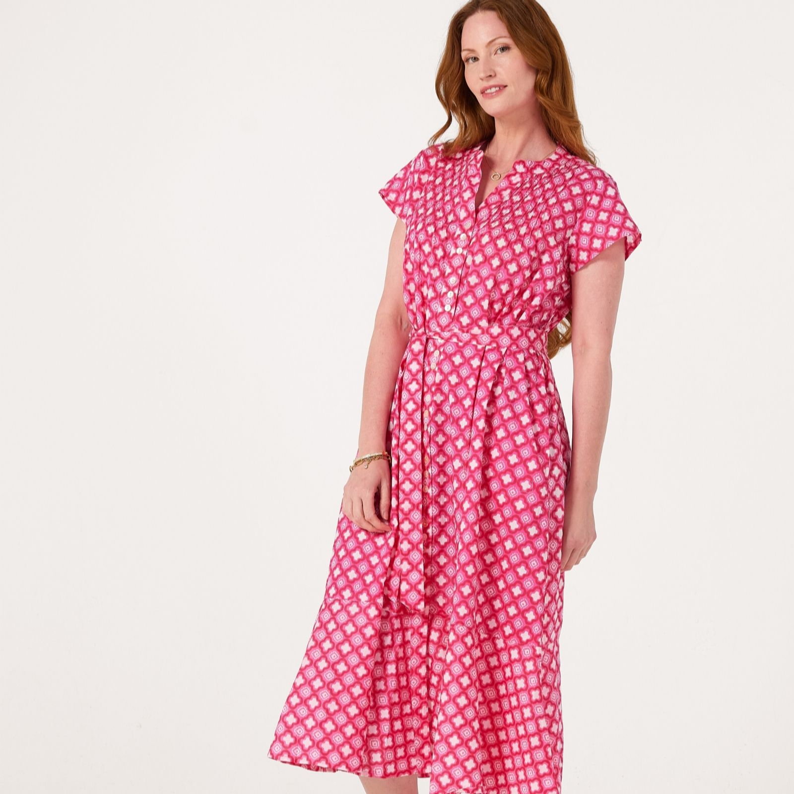 Handprint Dream Leslie Tie Waist Midaxi Dress