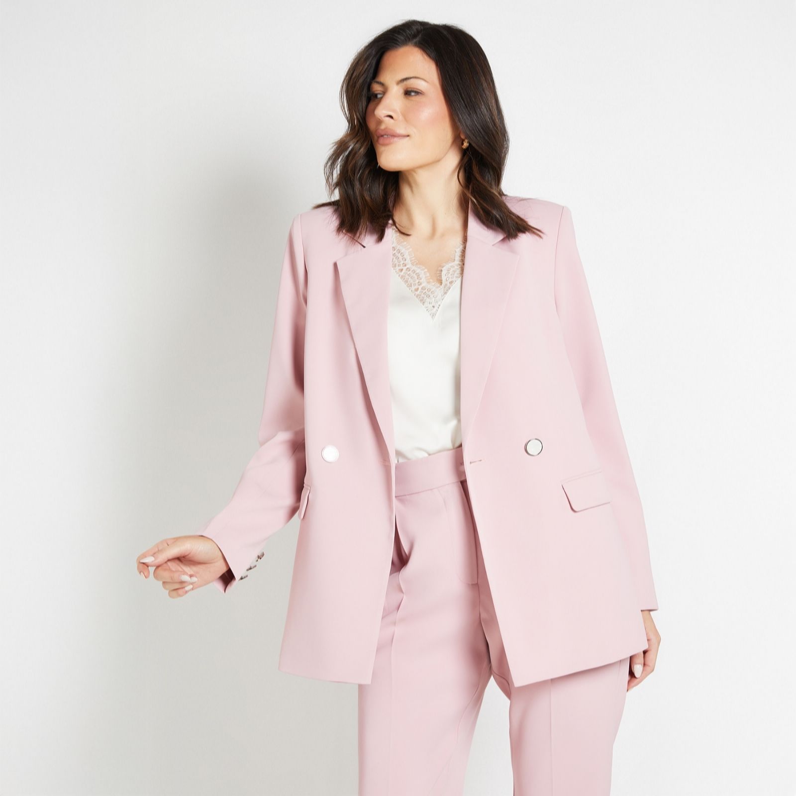  Wallis Double Breasted Blazer with Horn Buttons