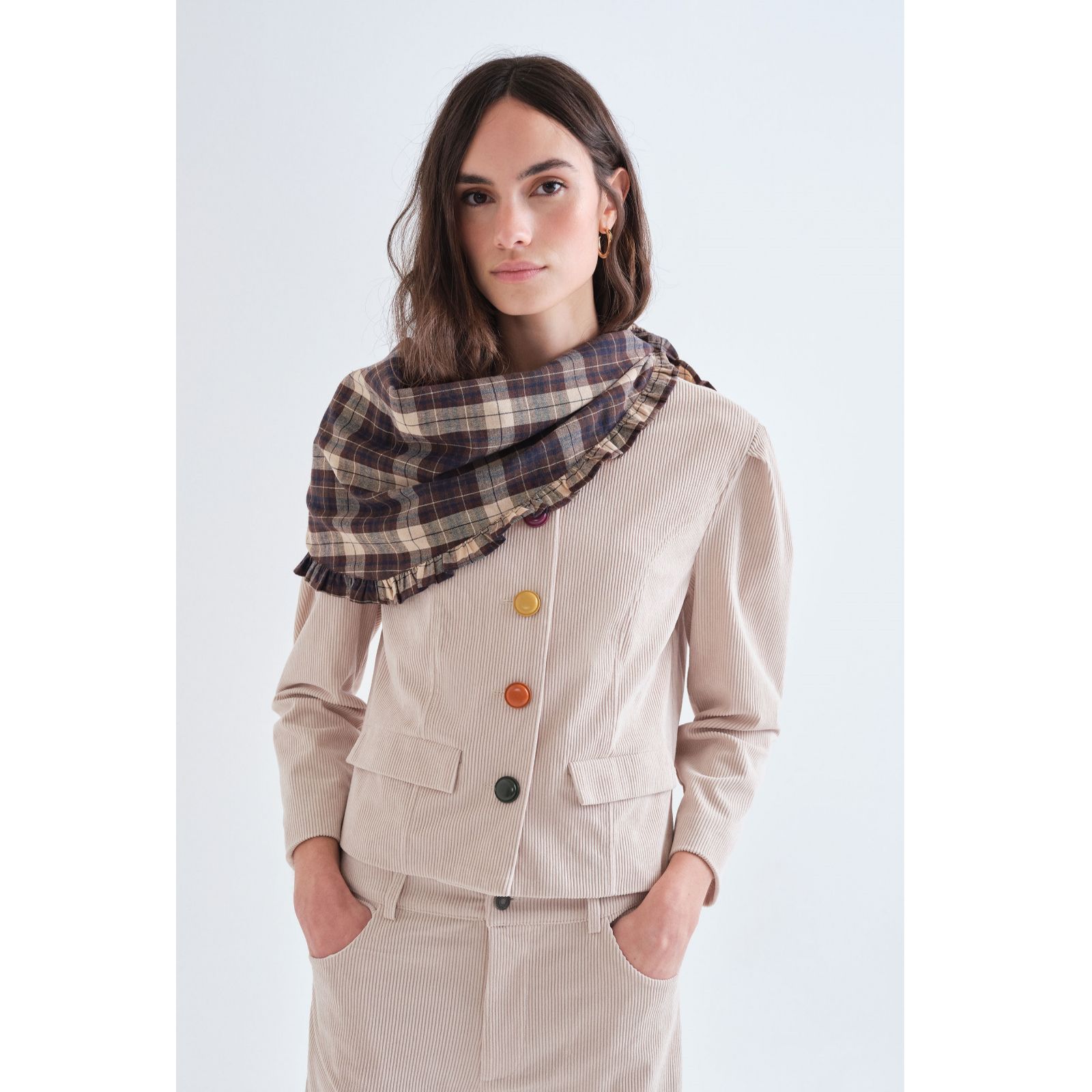Compania Fantastica Pure Cotton Plaid Scarf