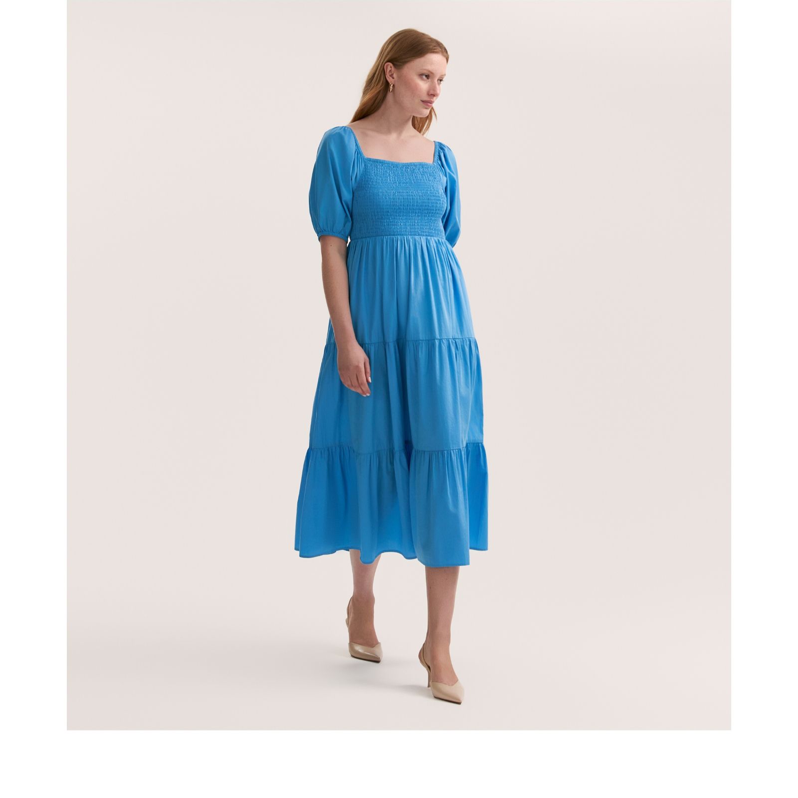Finery London 100% Cotton Melody Dress with Puff Sleeve