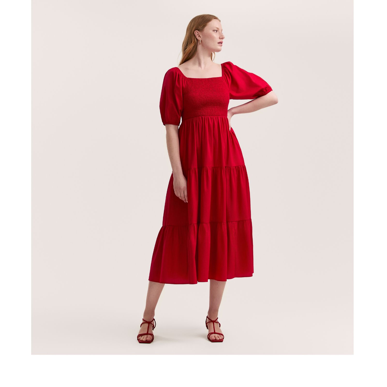 Finery London 100% Cotton Melody Dress with Puff Sleeve