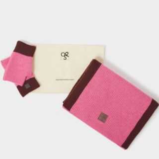 Osprey London The Contrast Scarf & Fingerless Glove Set & Dust Bag