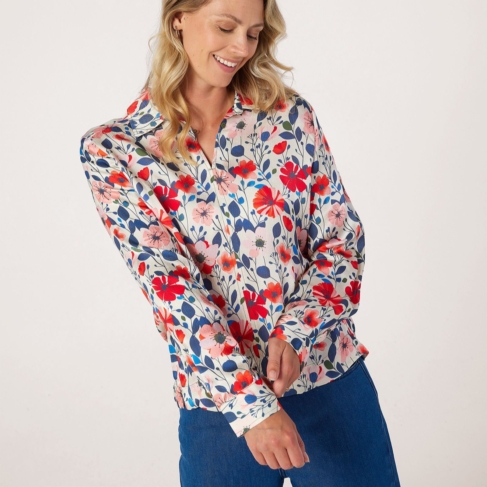 Masai Copenhagen Encarra Printed Poppy Sateen Viscose Shirt