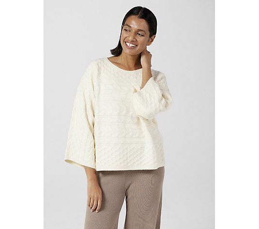 Wynne Collection Mixed Cable Sweater