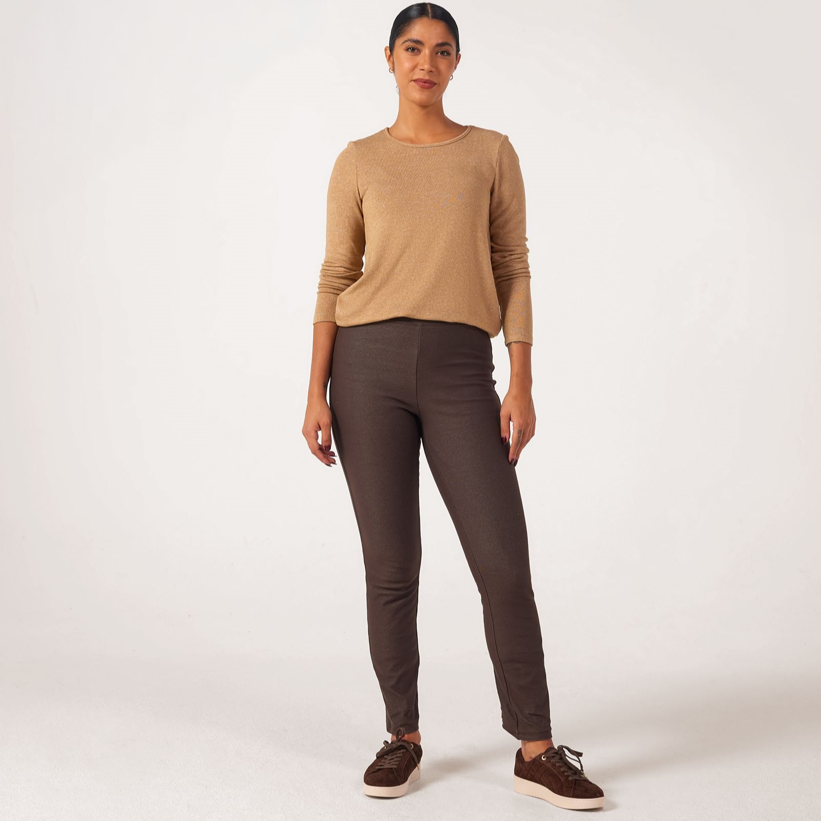 Kim & Co Deluxe Denim Wide Waistband Narrow Leg Standard Trousers