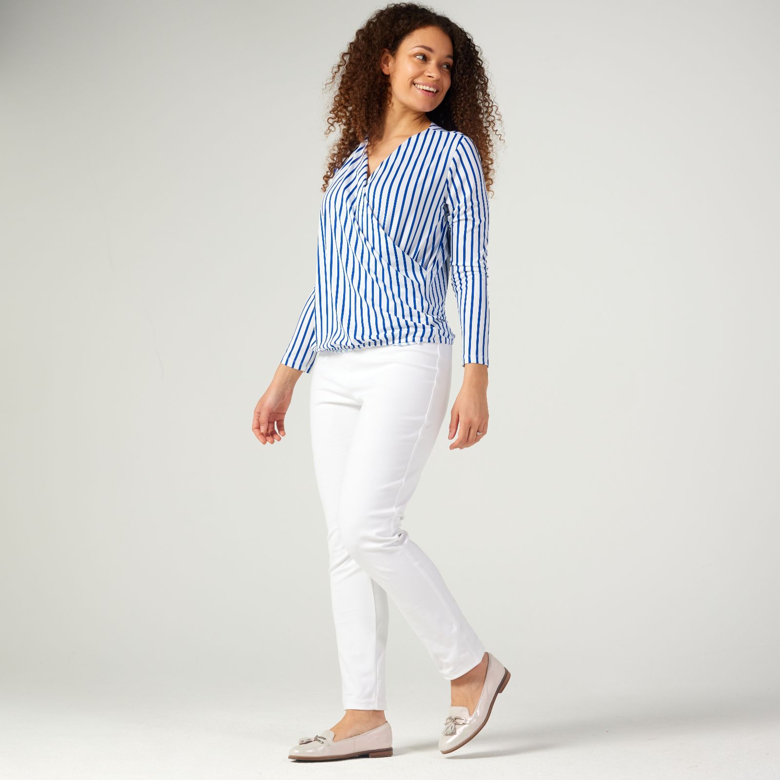 Kim & Co Deluxe Denim Wide Waistband Narrow Leg Standard Trousers