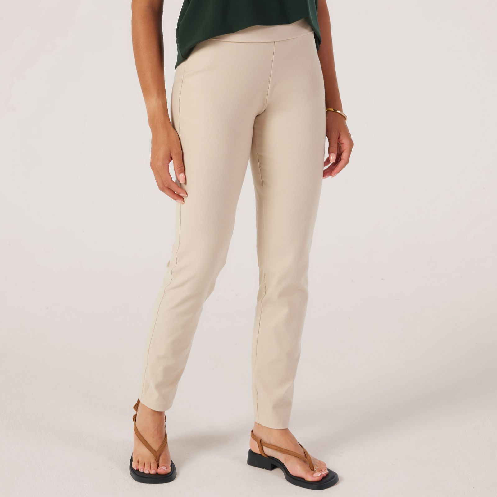 Kim & Co Deluxe Denim Wide Waistband Narrow Leg Standard Trousers