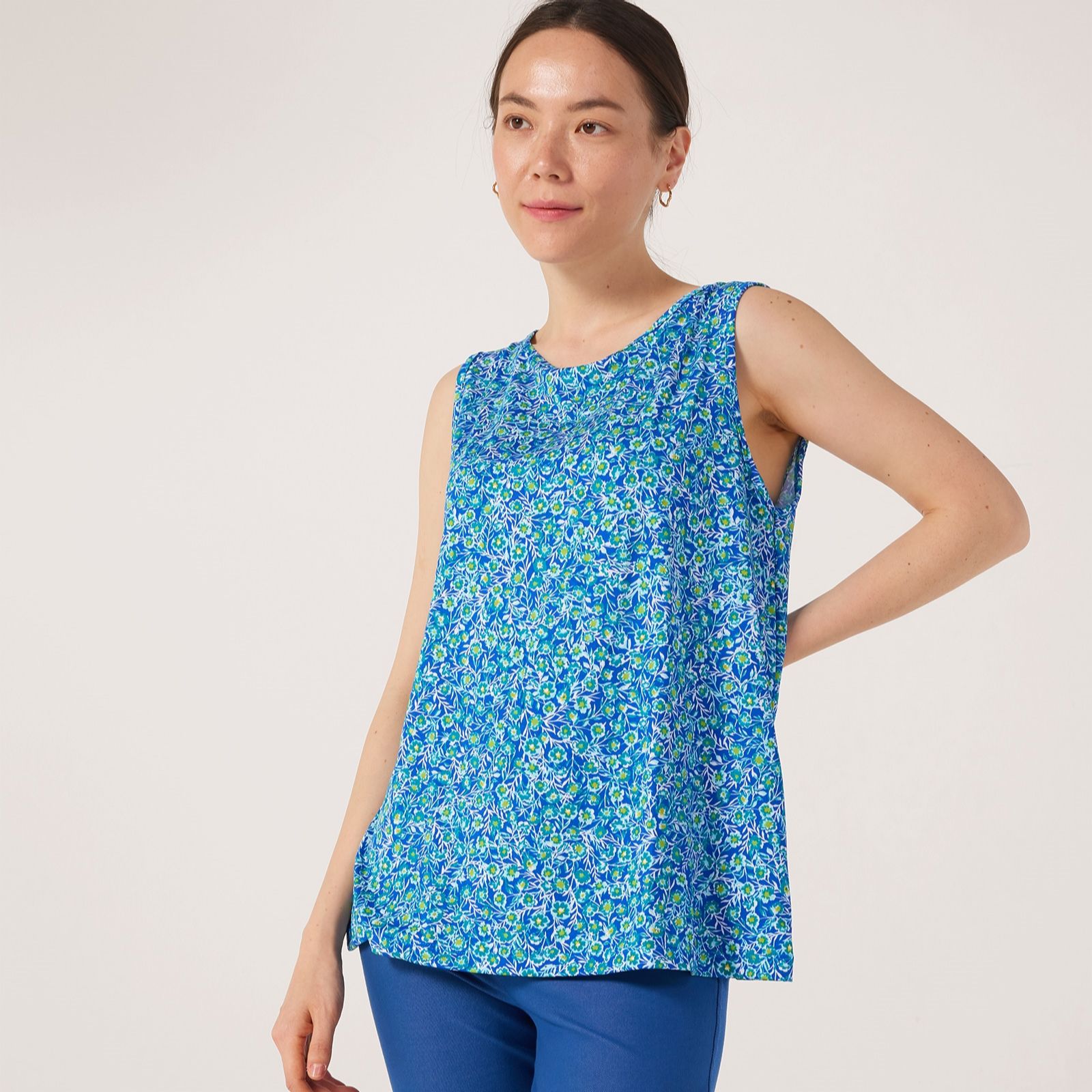 Kim & Co Printed Brazil Jersey Boat Neck Top