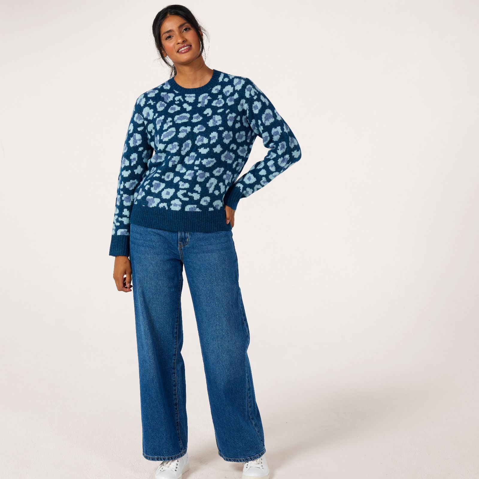 Denim & Co. Animal Jaquard Jumper