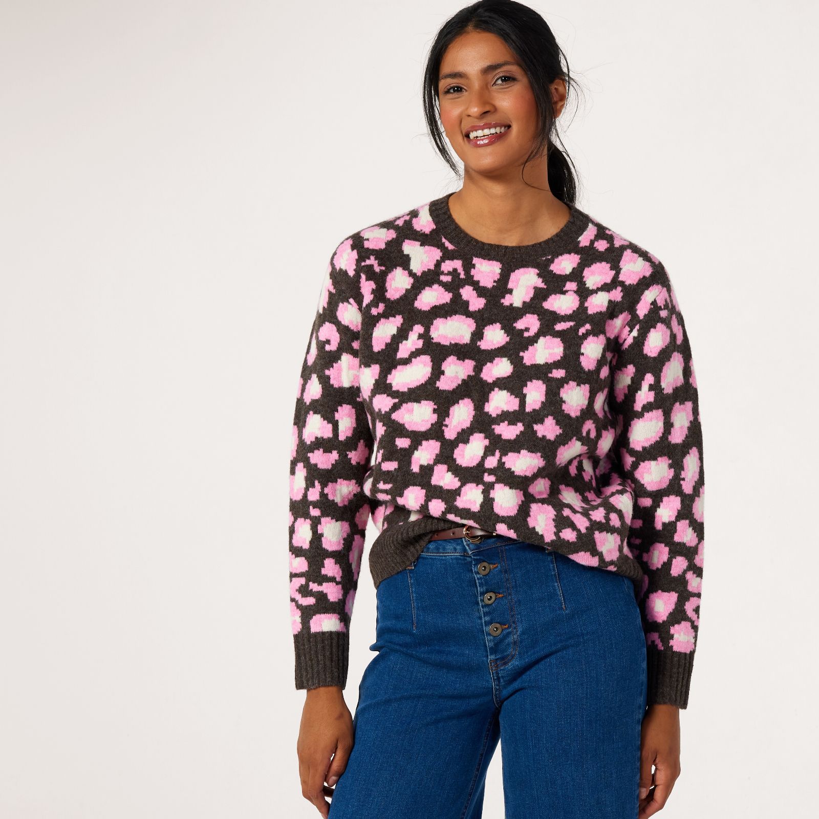 Denim & Co. Animal Jaquard Jumper