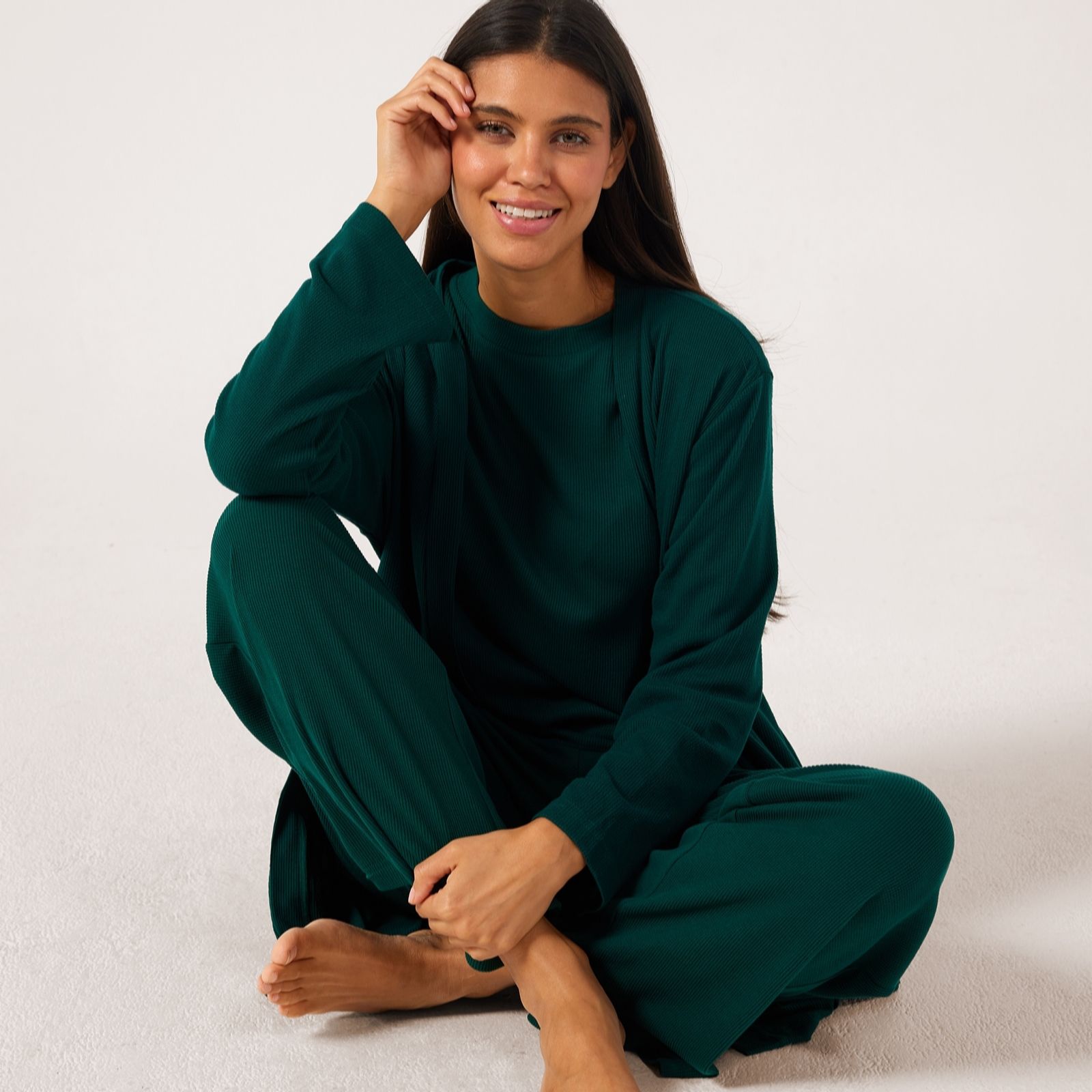 Cozee Home Ribbed 3 Piece Lounge Set