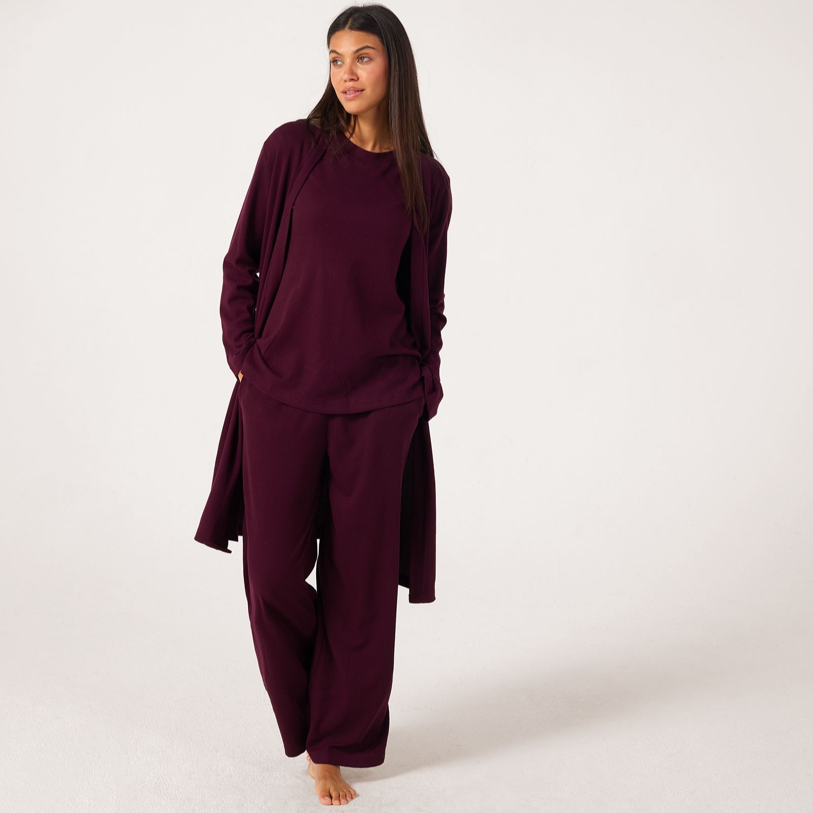 Cozee Home Ribbed 3 Piece Lounge Set