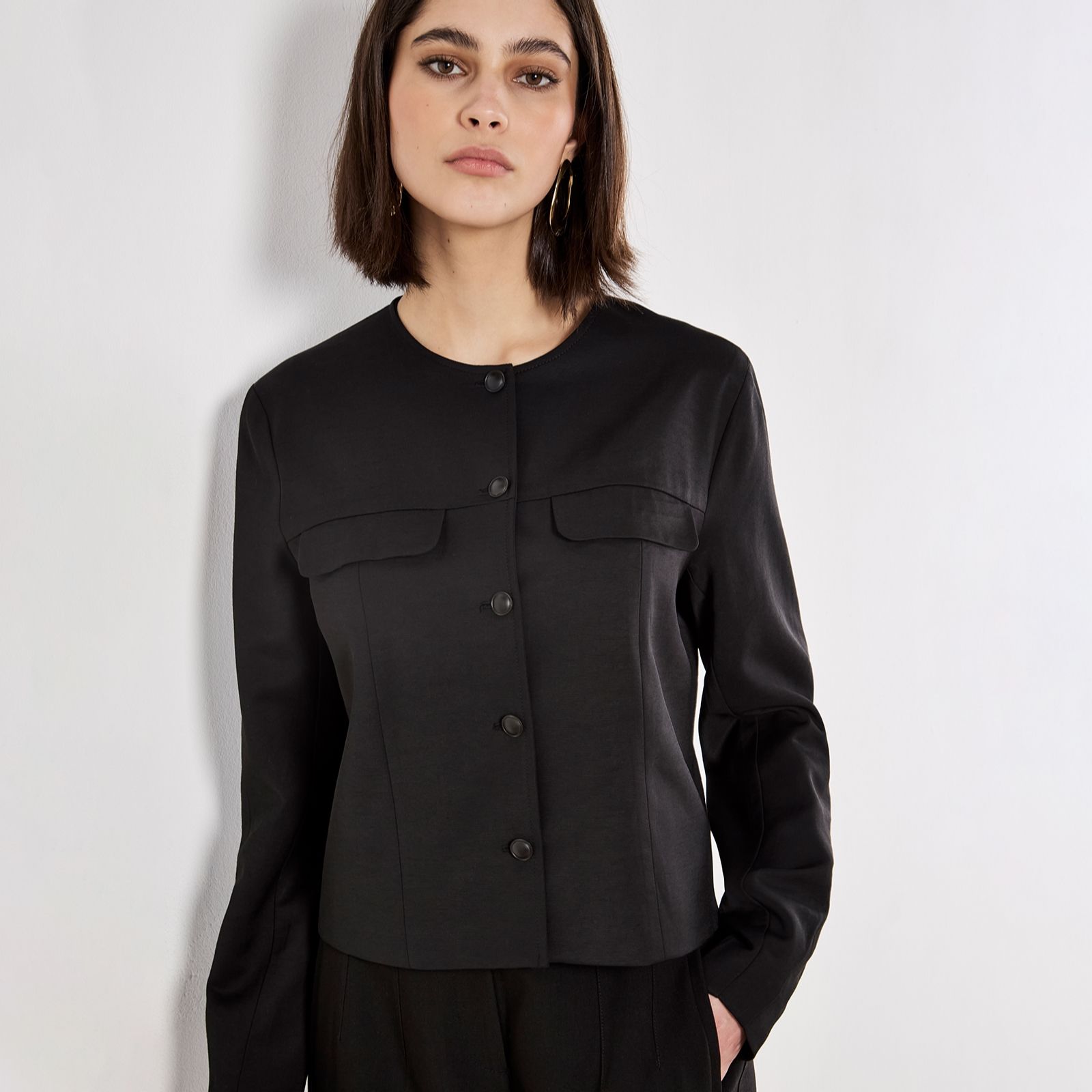 Apricot Tailored Clean Neck Jacket