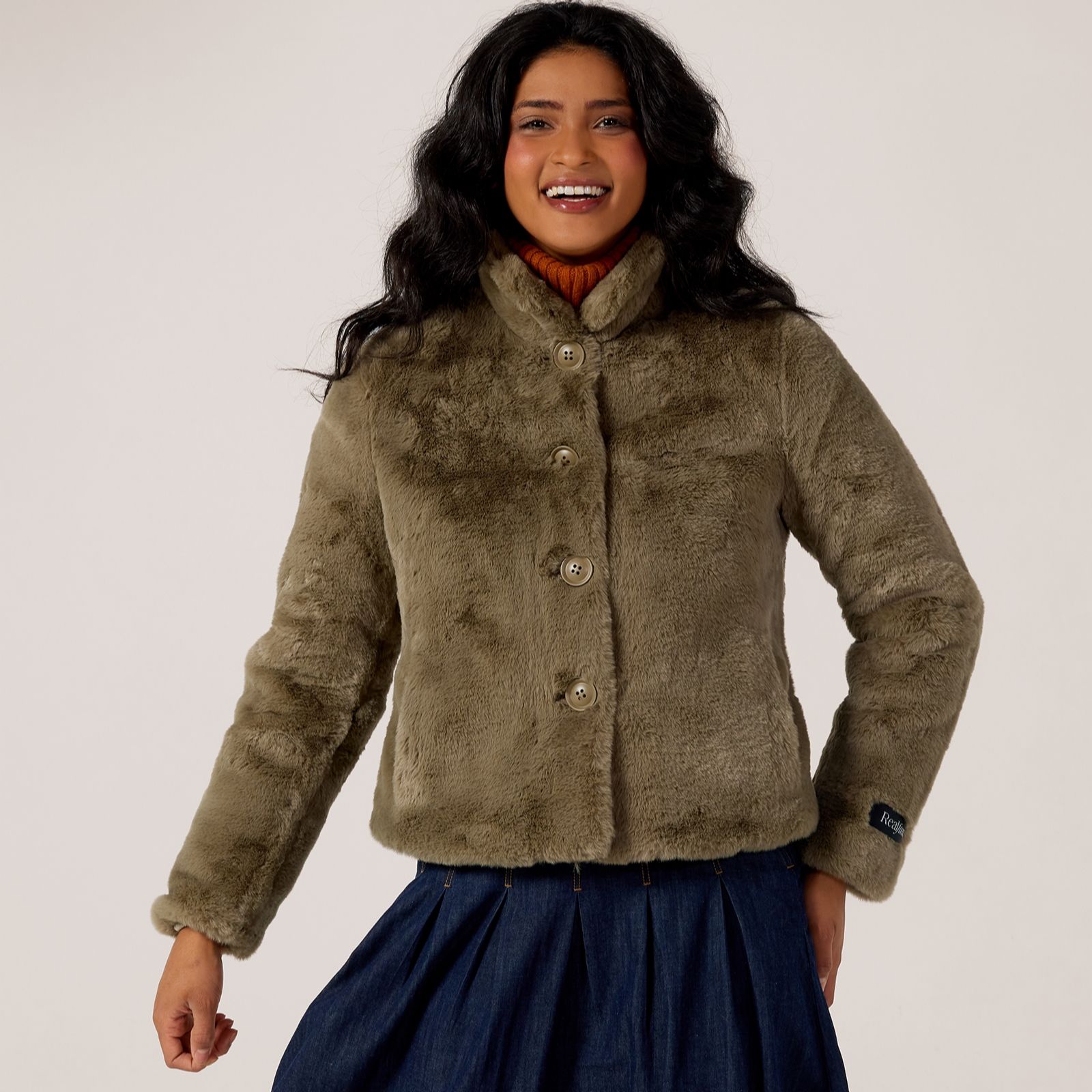 Rino & Pelle Single Breasted Fake Fur Jacket