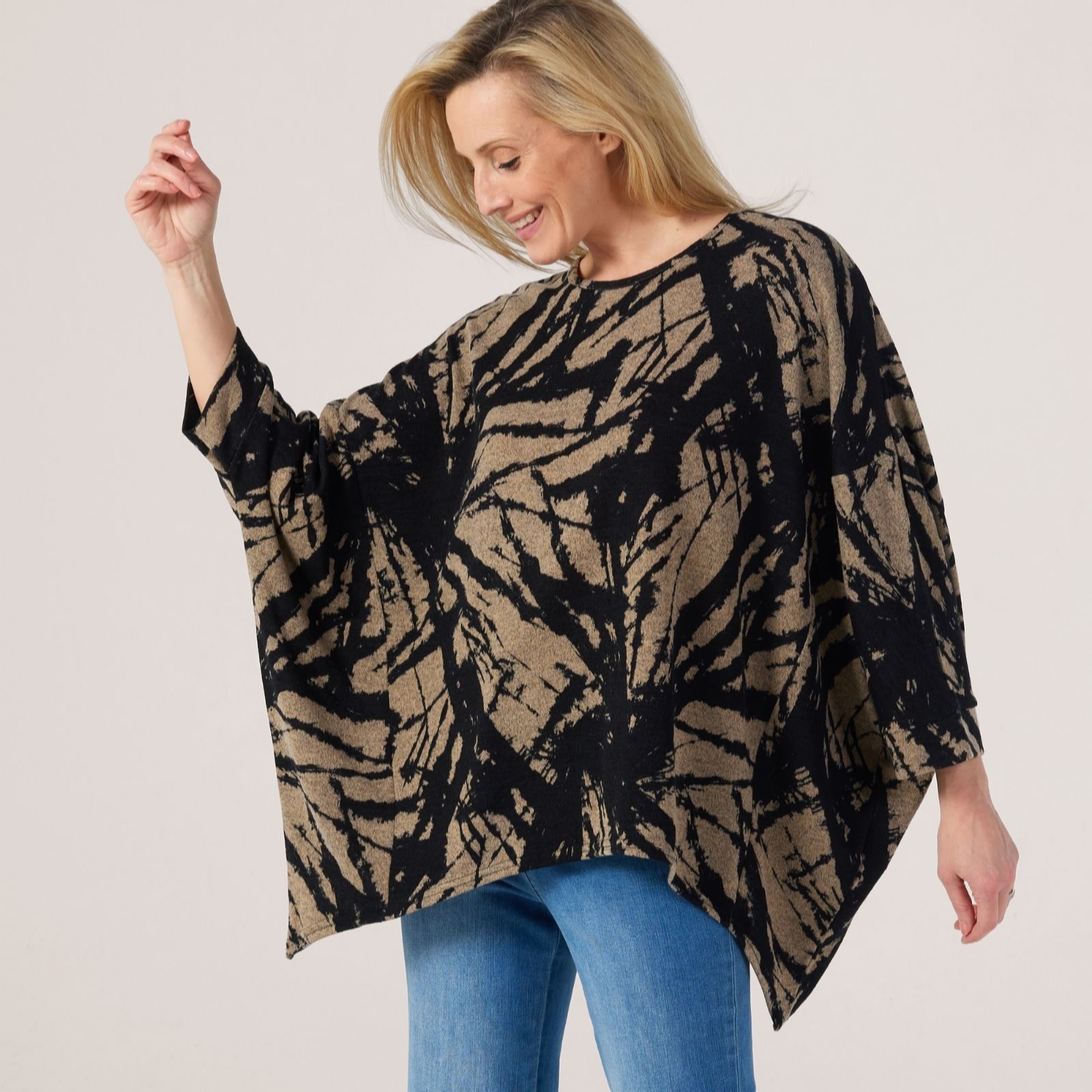 Frank Usher Bat Wing Sleeve Printed Oversized Top