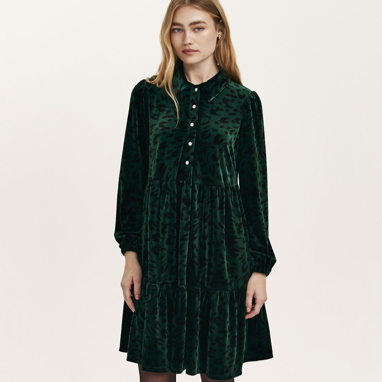 Finery London Rosanna Velvet Print Dress