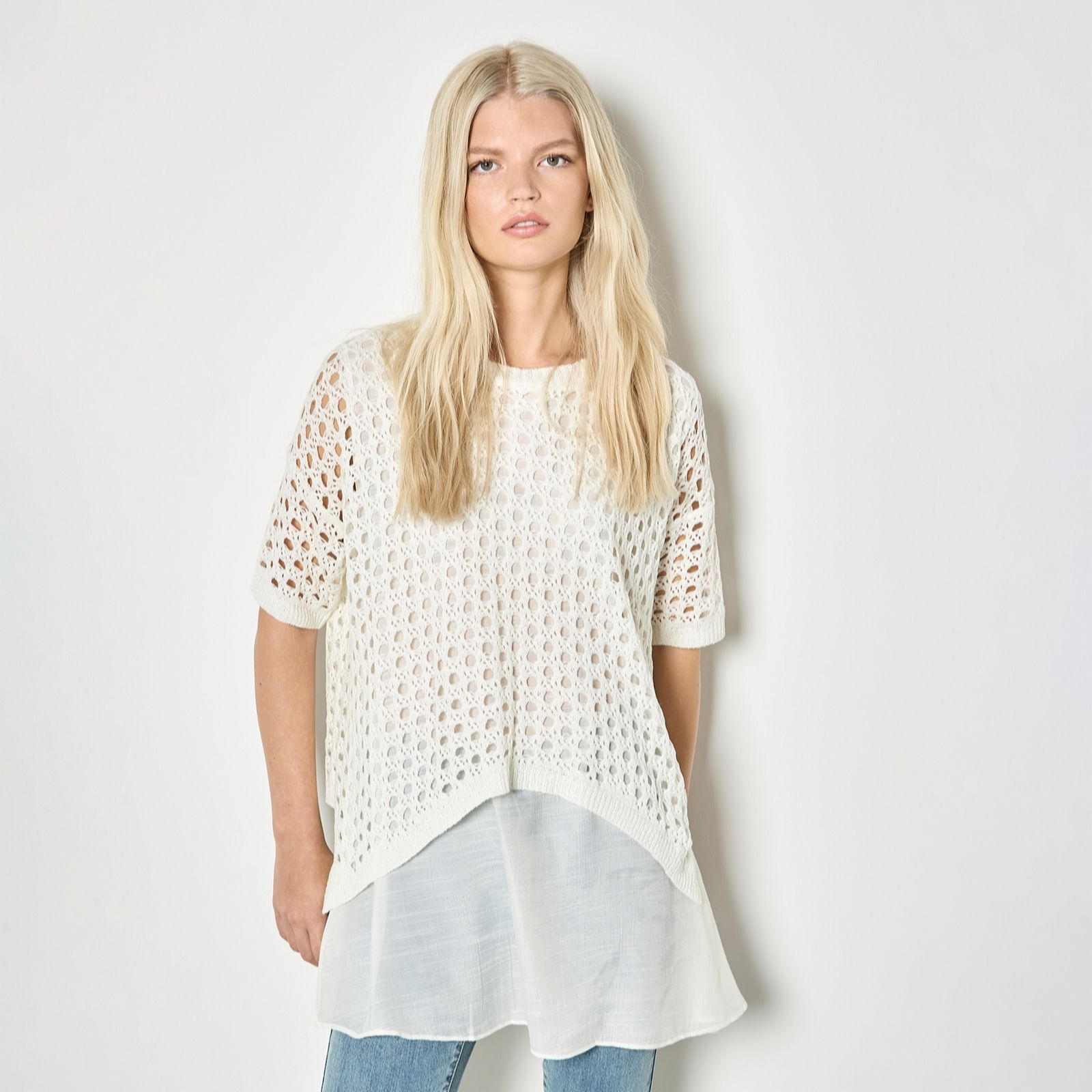 Apricot Knitted Layer Tunic