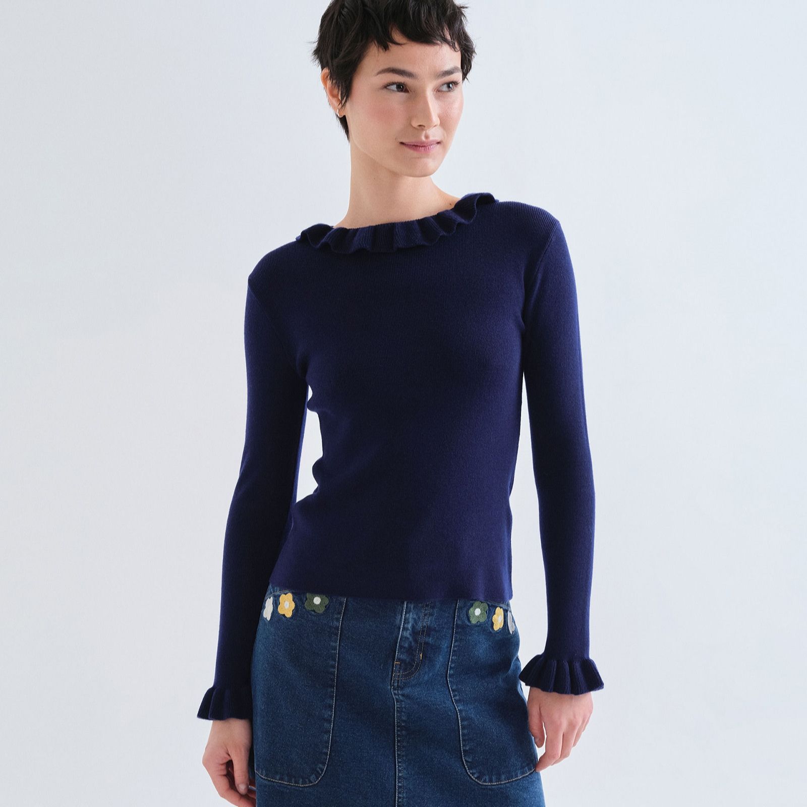 Compania Fantastica Frill Detail Top