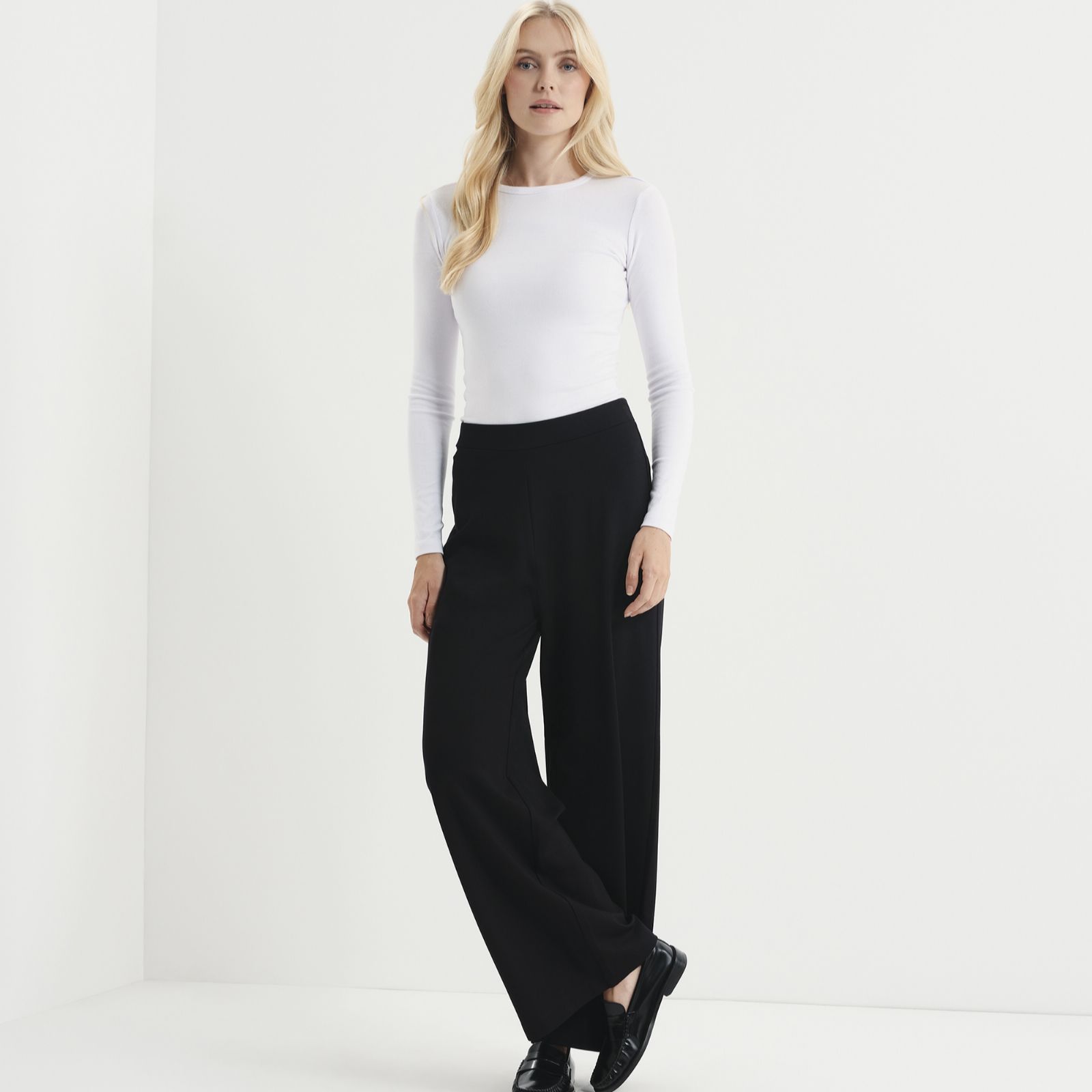 Finery London Kenzie Ponte Stretch Waist Trousers Short Length