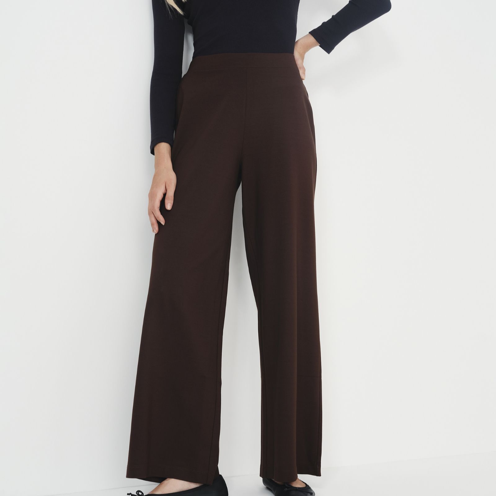 Finery London Kenzie Ponte Stretch Waist Trousers Short Length