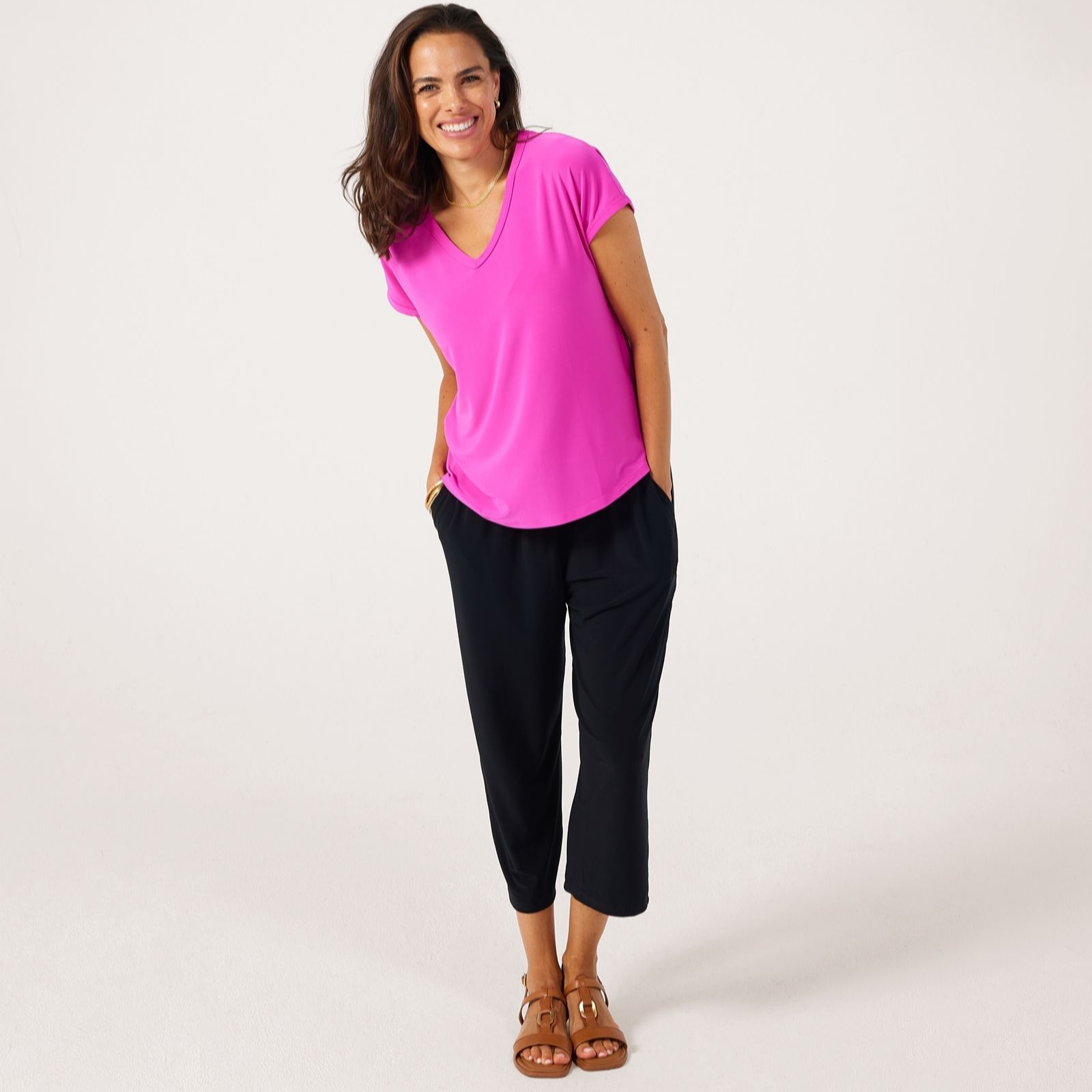 Kim & Co Brazil Jersey Short Dolman Sleeve Top
