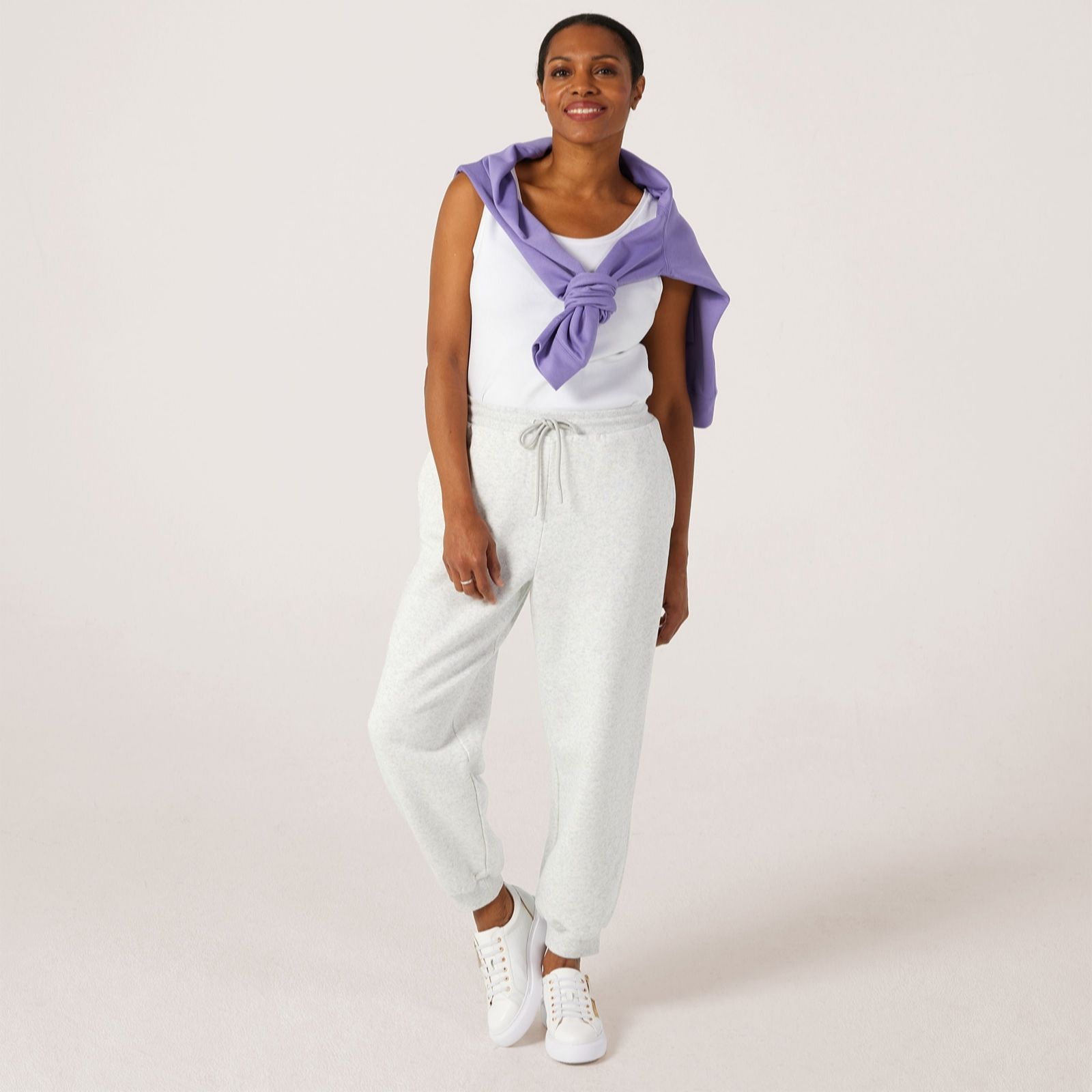  Denim & Co. Cotton Rich Fleece Cuffed Joggers