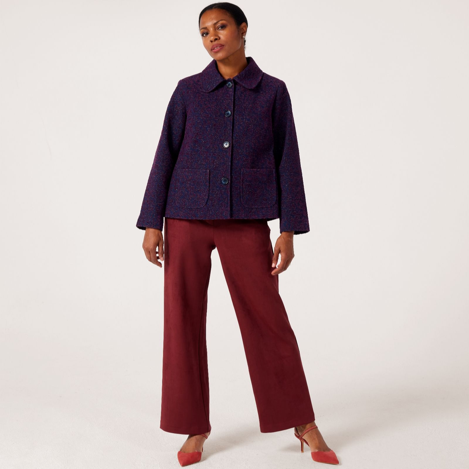 Helene Berman Chenille Animal Style Denim Jacket