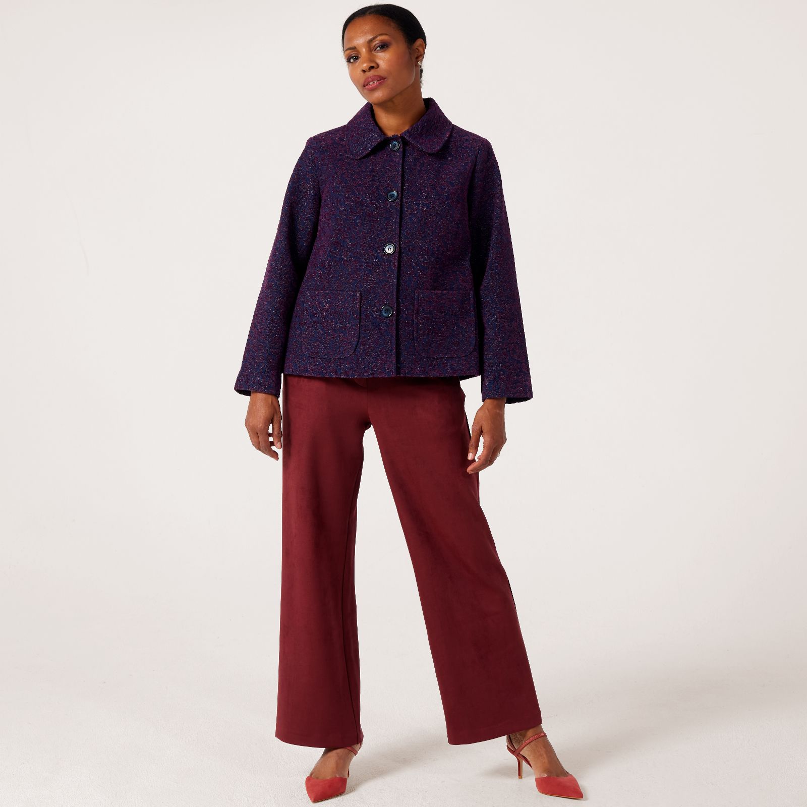 Helene Berman Chenille Animal Style Denim Jacket