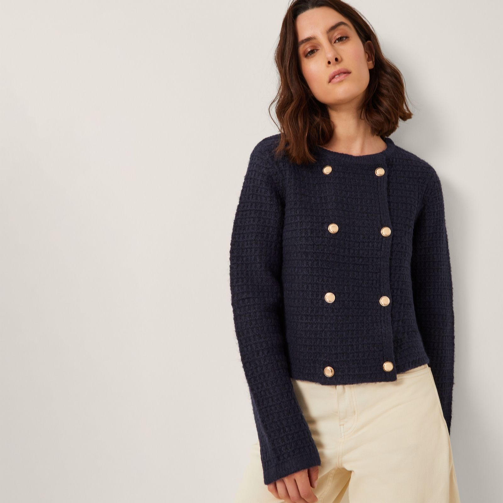 Monsoon Skye Waffle Knit Cardigan