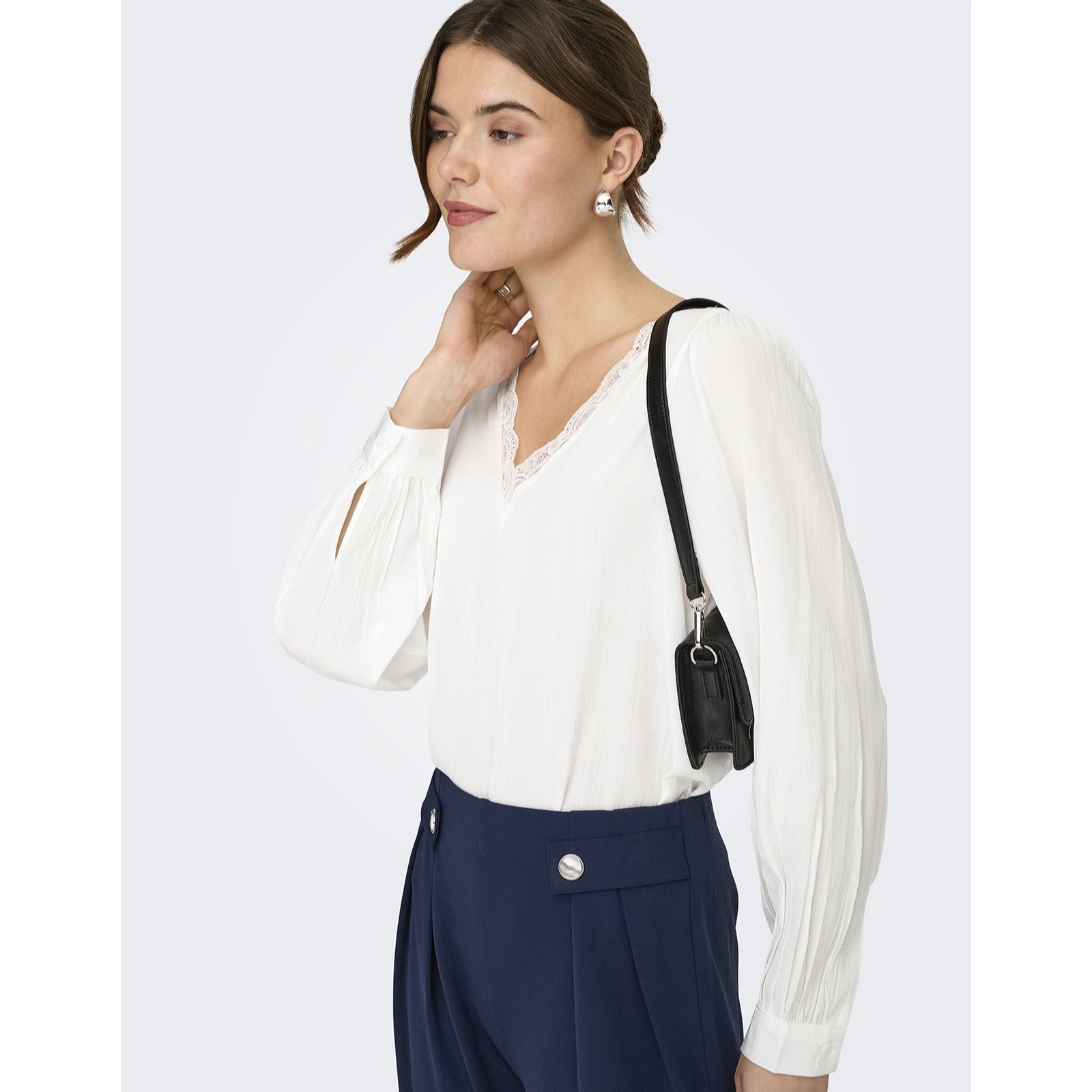 JDY Haley V-Neck Lace Detail Top