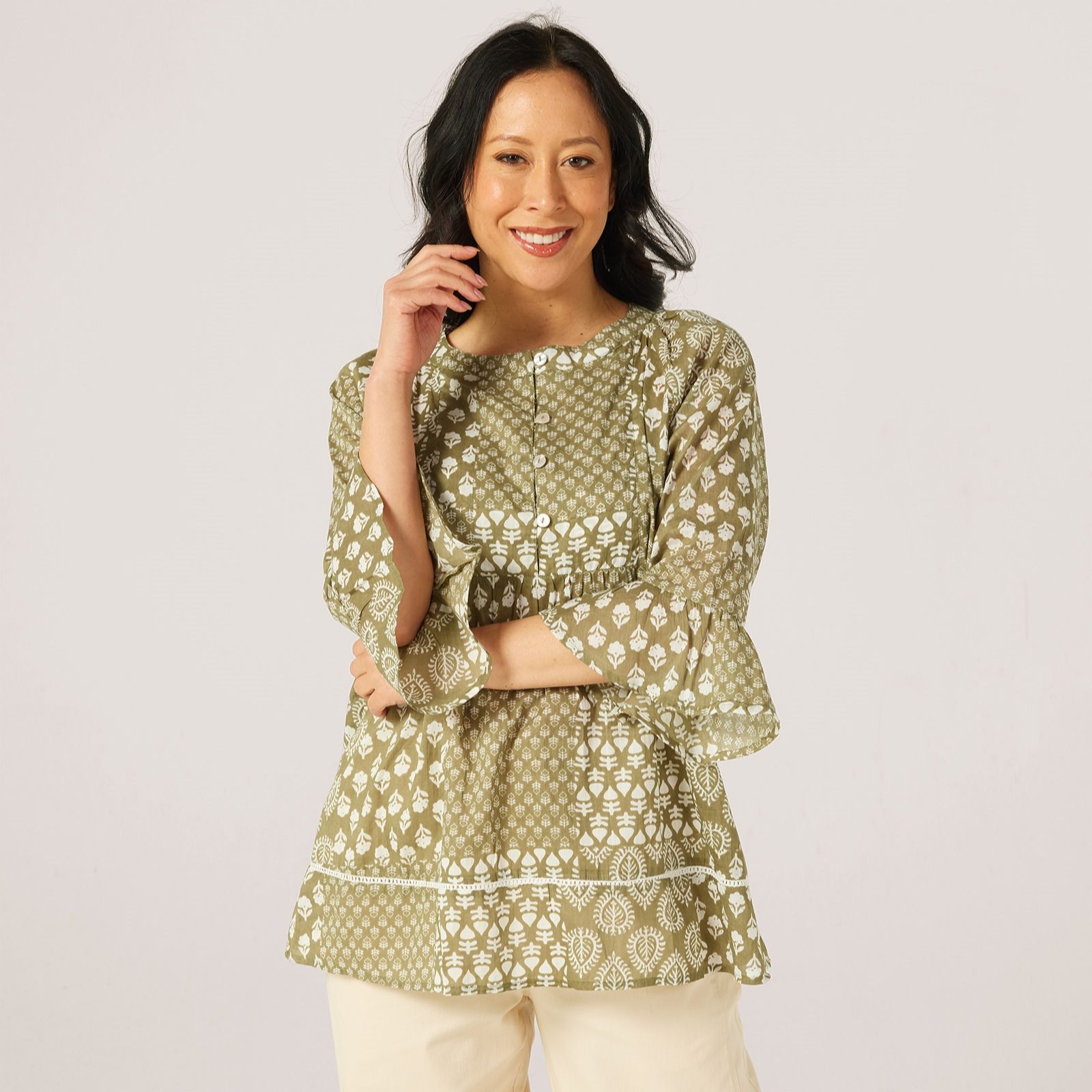 Izabel London Patchwork Blouse