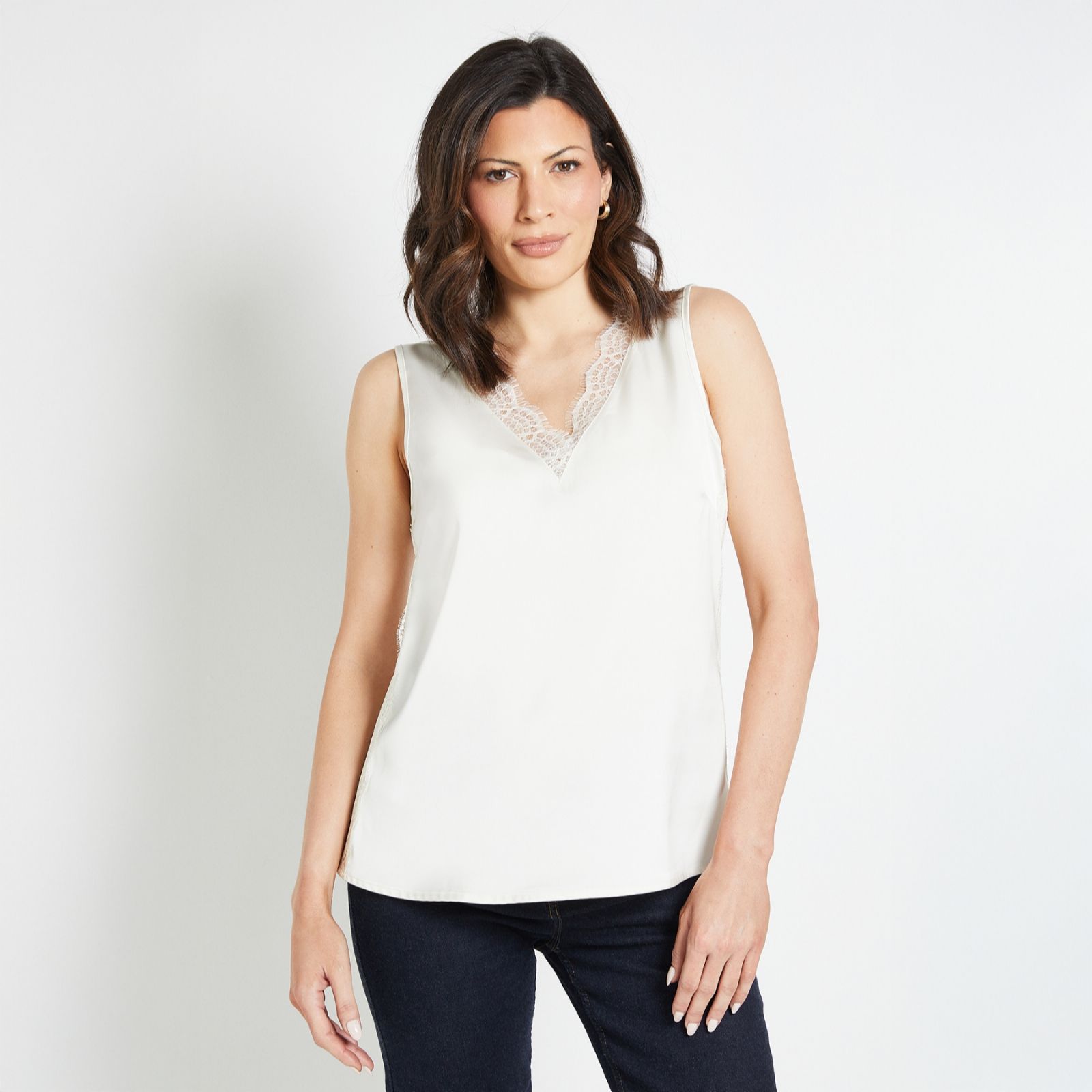 Wallis Lace Trim Satin Cami Top
